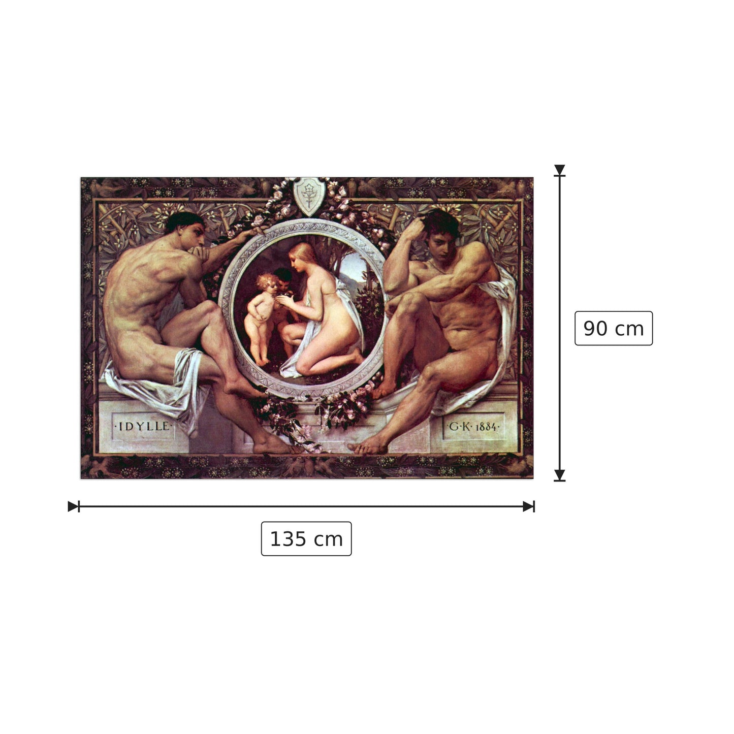 Idyll - Klimt Gustav - cm 135x90 - Pannello in MDF