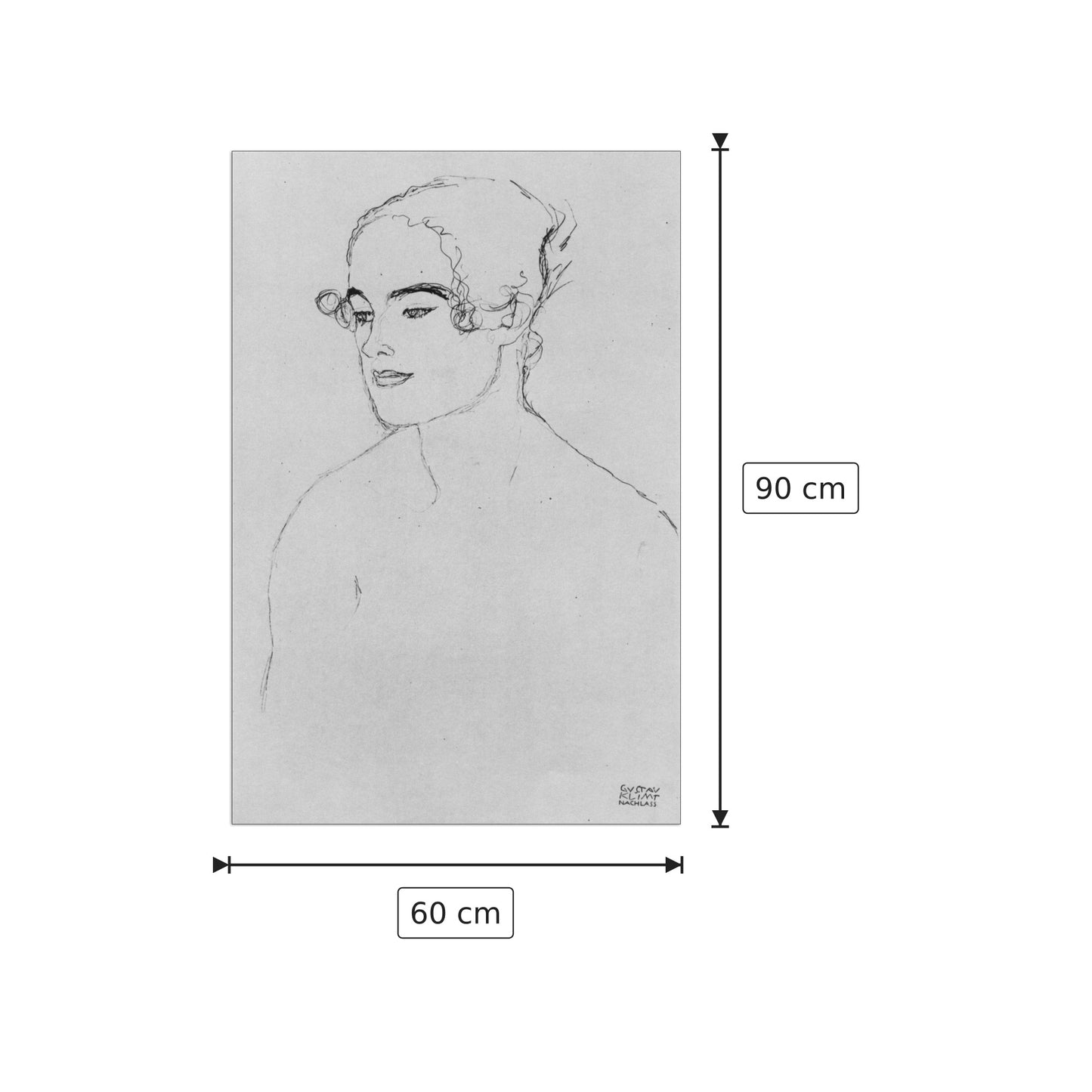 Image of a girl - Klimt Gustav - cm 60x90 - Pannello in MDF