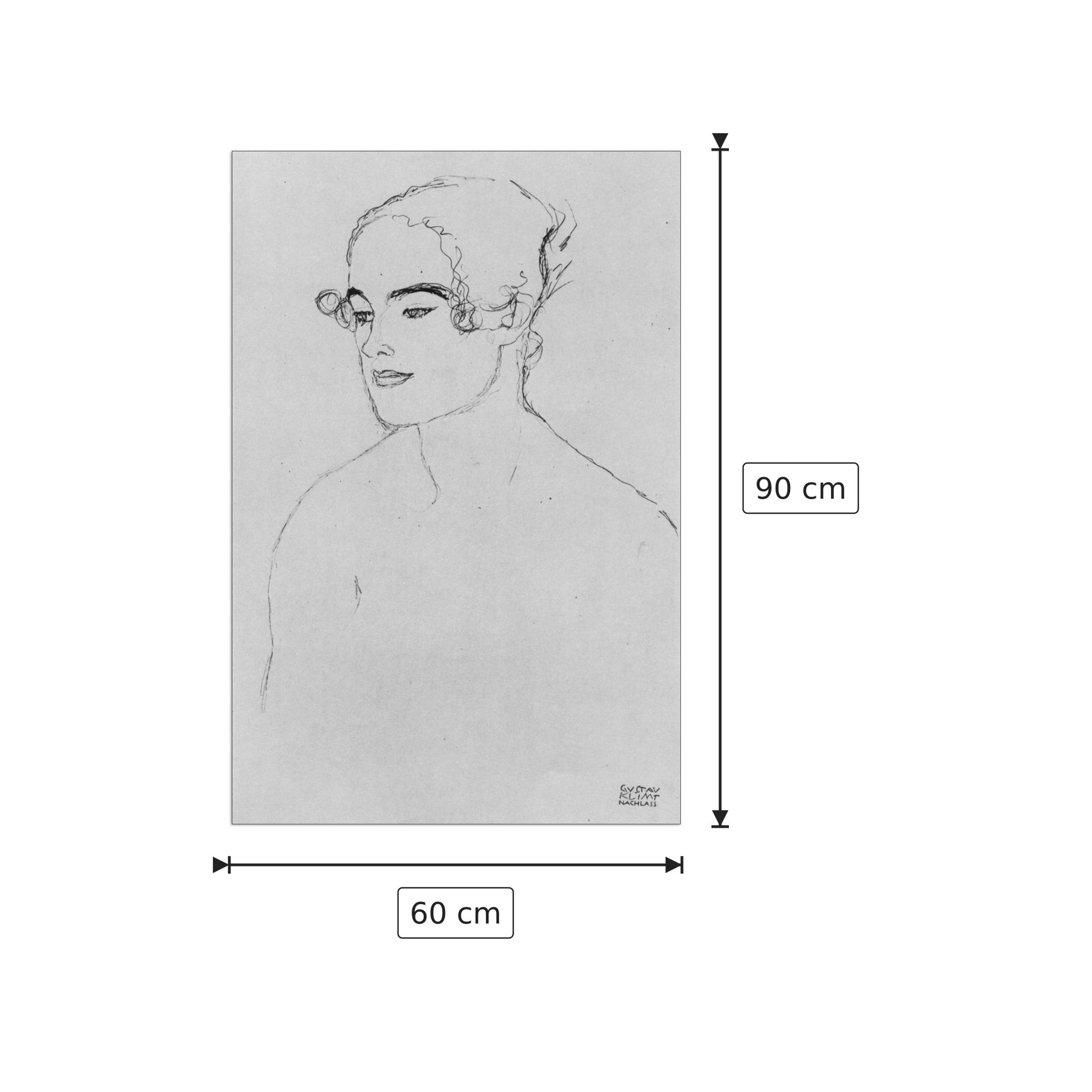 Image of a girl - Klimt Gustav - cm 60x90 - Pannello in MDF