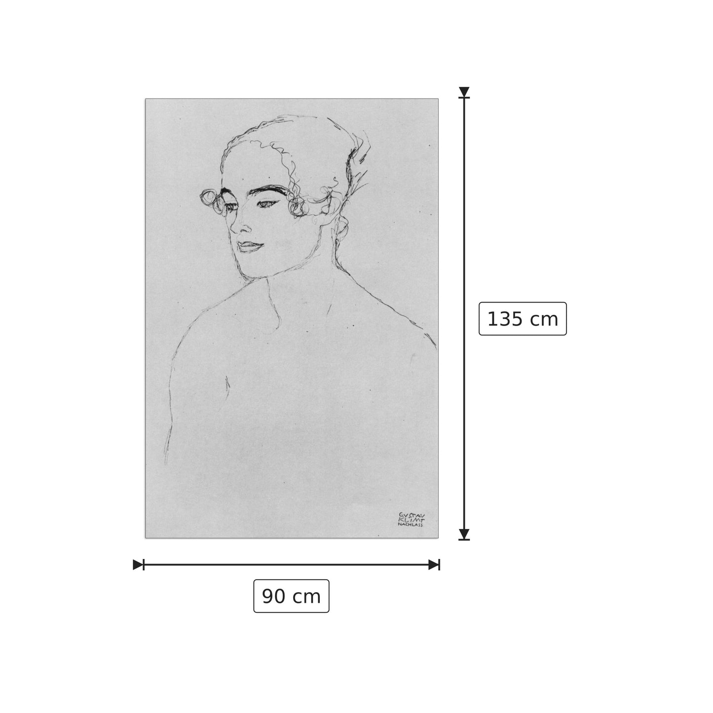 Image of a girl - Klimt Gustav - cm 90x135 - Pannello in MDF