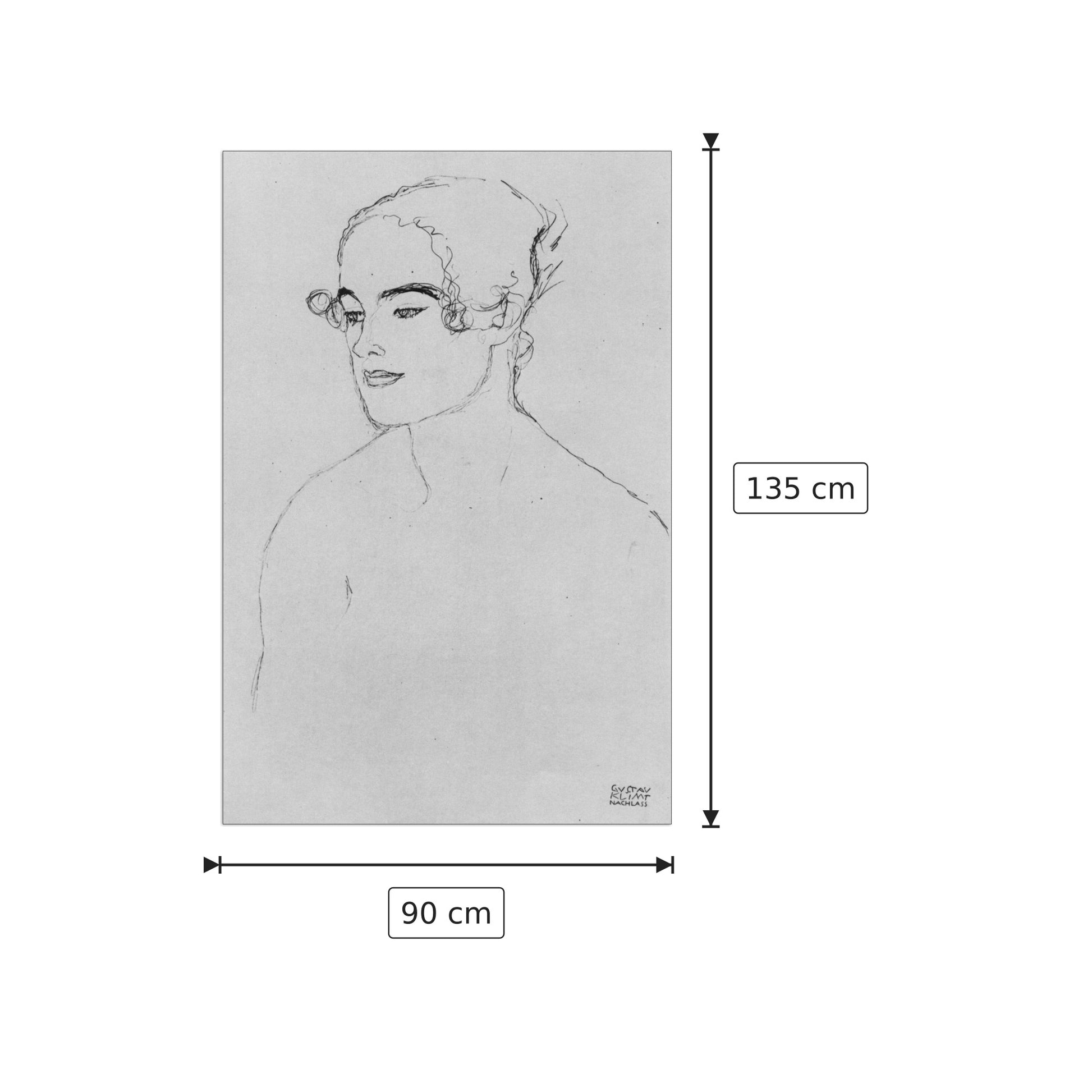 Image of a girl - Klimt Gustav - cm 90x135 - Pannello in MDF