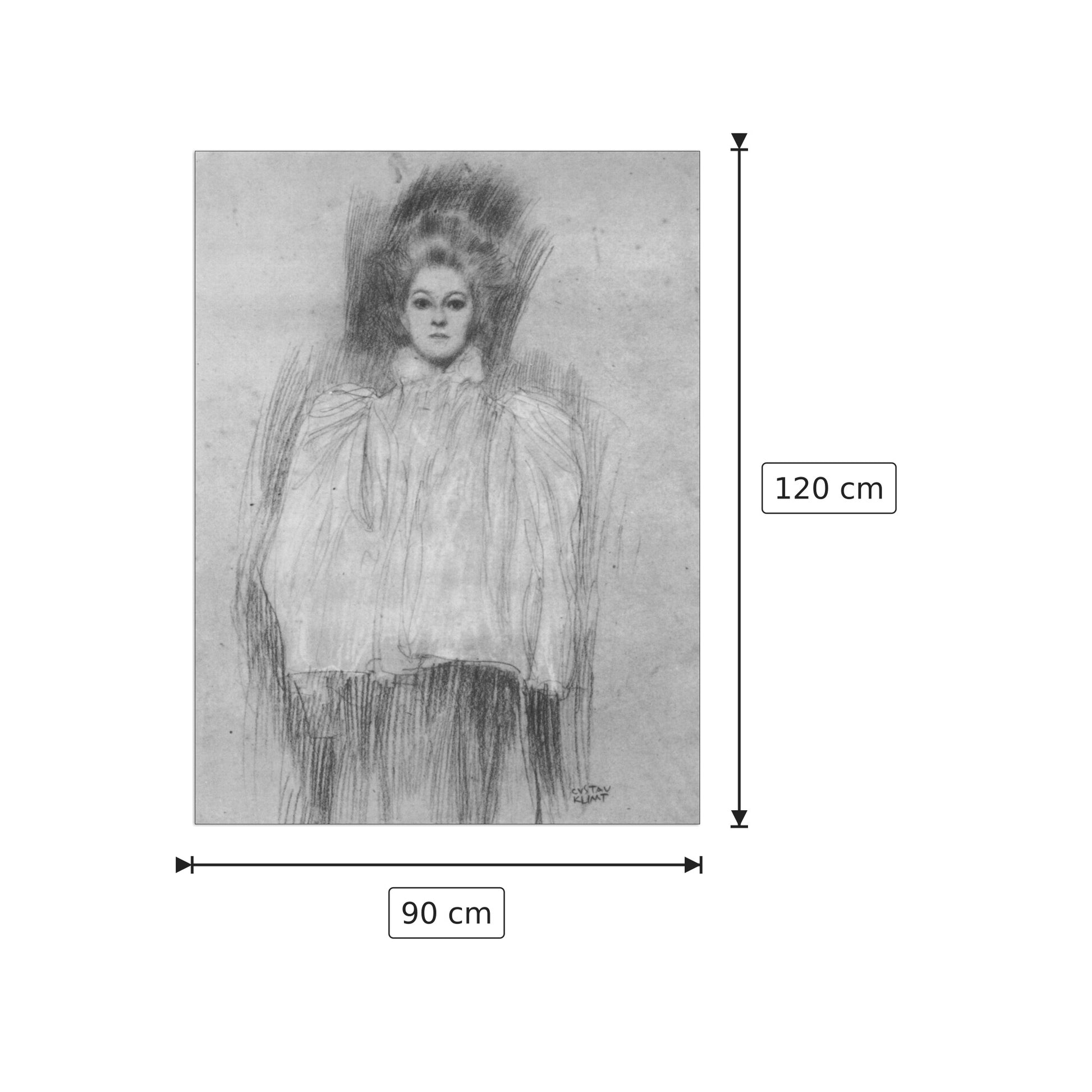 Lady in cape - Klimt Gustav - cm 90x120 - Pannello in MDF