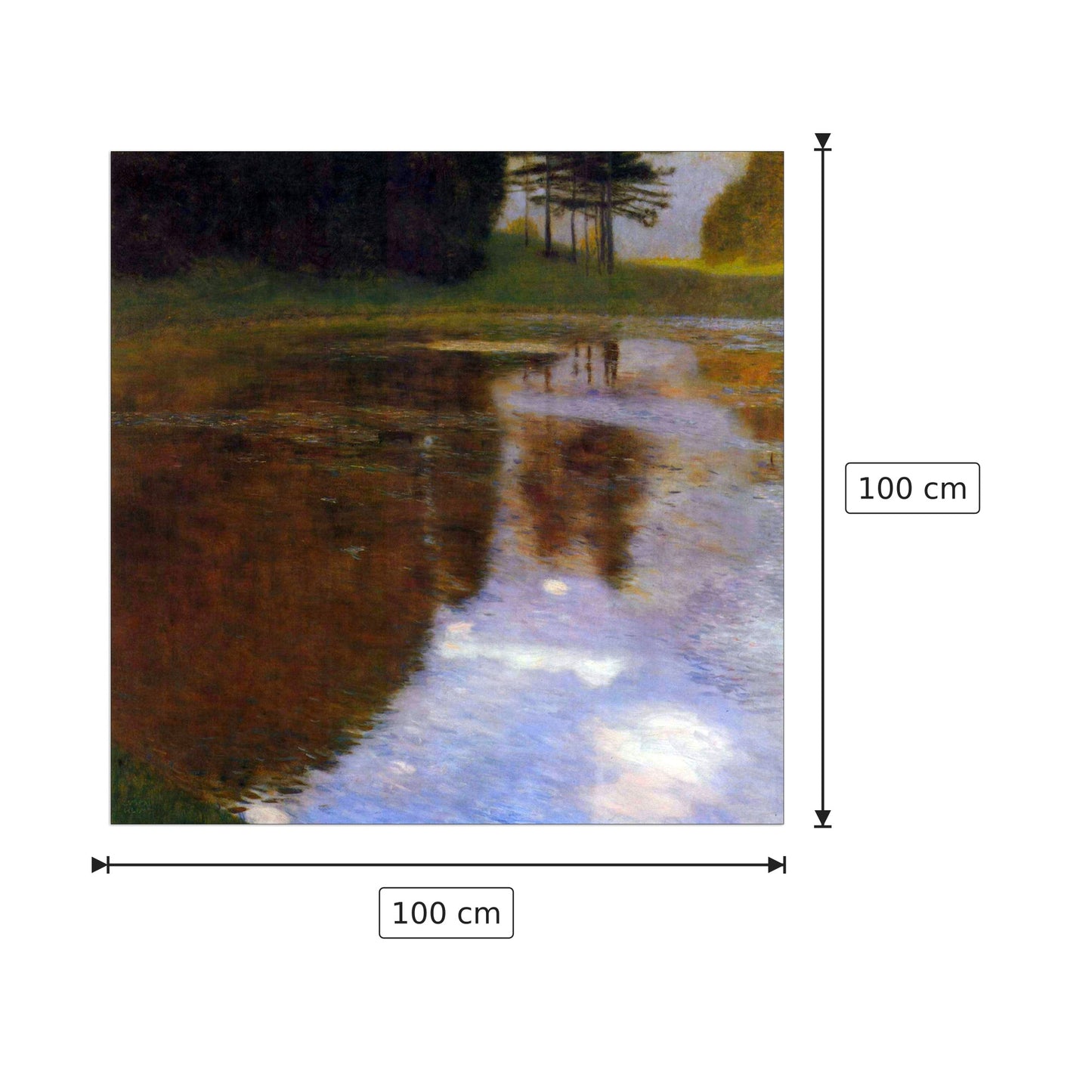Lake in front of the Castle - Klimt Gustav - cm 100x100 - Pannello in MDF