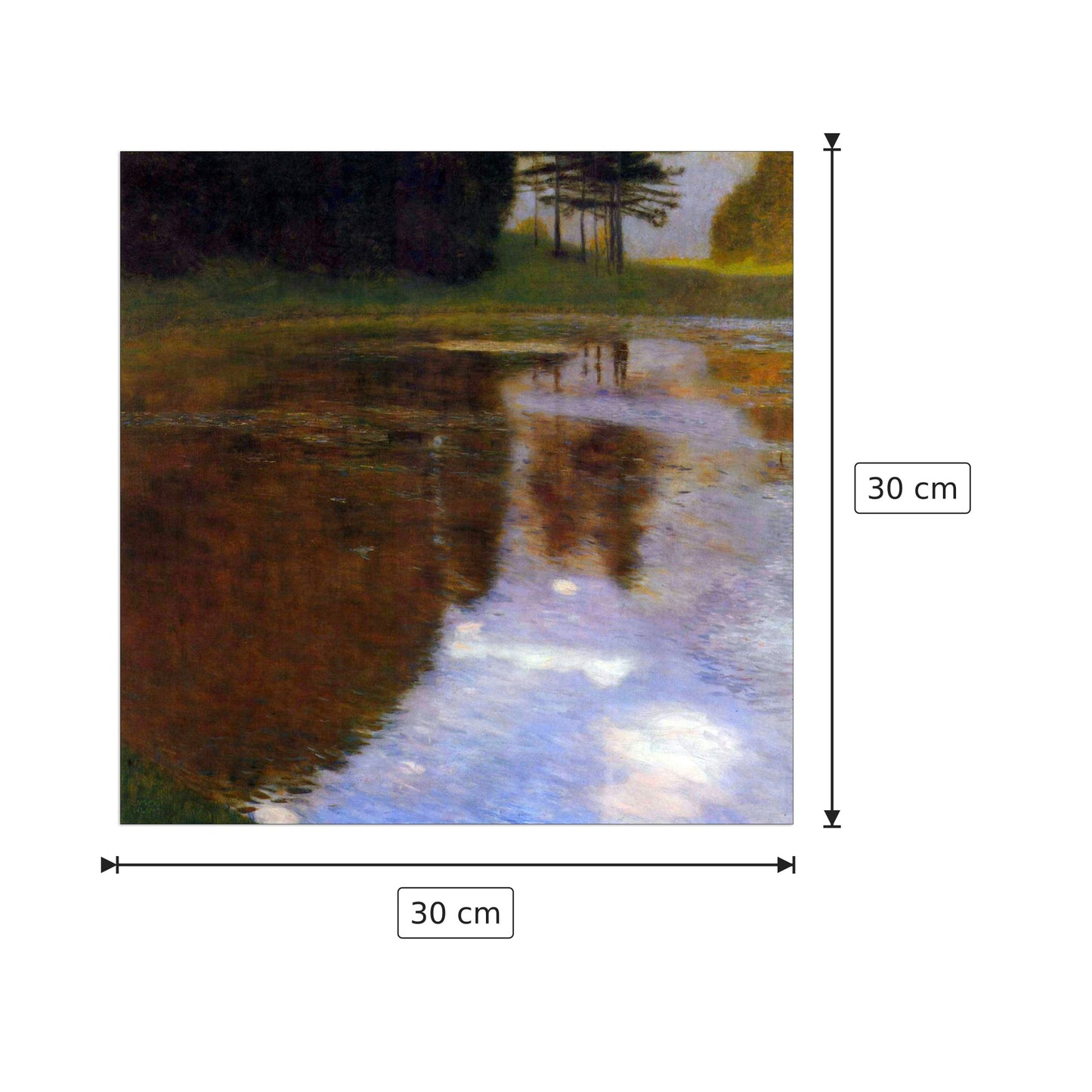 Lake in front of the Castle - Klimt Gustav - cm 30x30 - Pannello in MDF