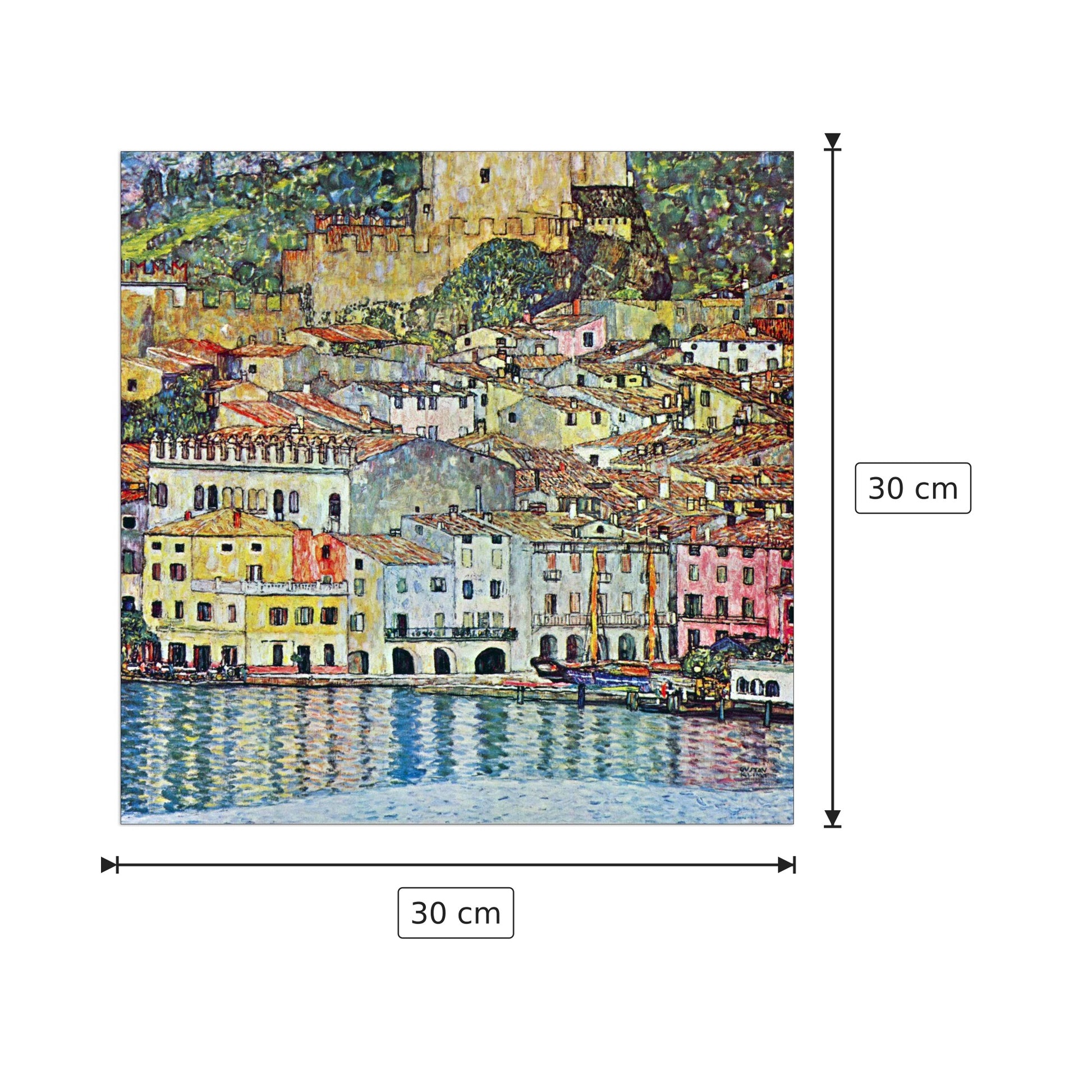 Malcena at the Gardasee - Klimt Gustav - cm 30x30 - Pannello in MDF