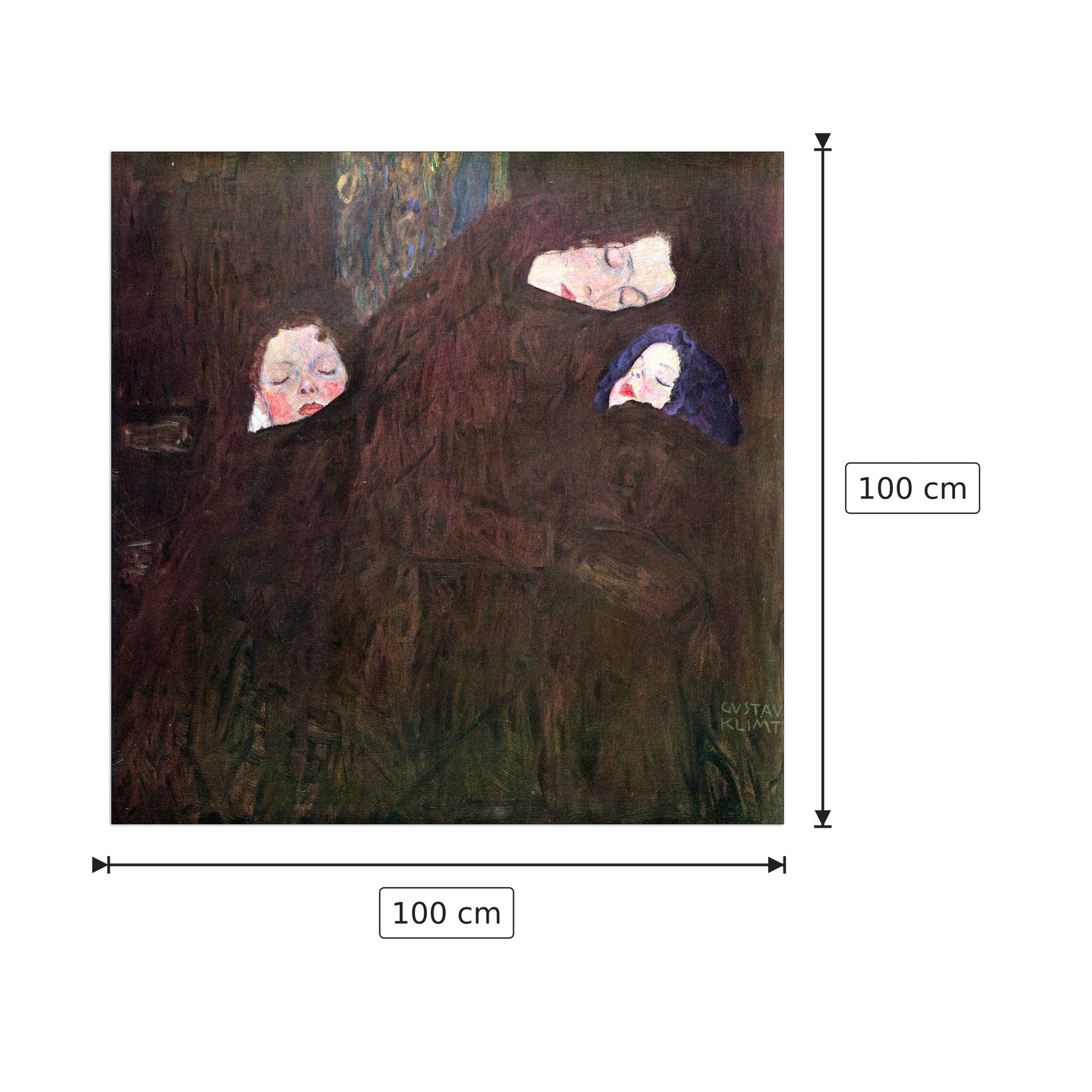 Mother with Children - Klimt Gustav - cm 100x100 - Pannello in MDF