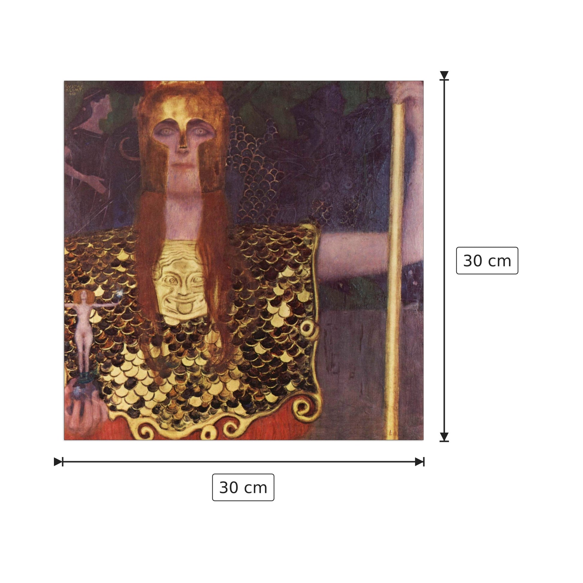 Pallas Athena - Klimt Gustav - cm 30x30 - Pannello in MDF