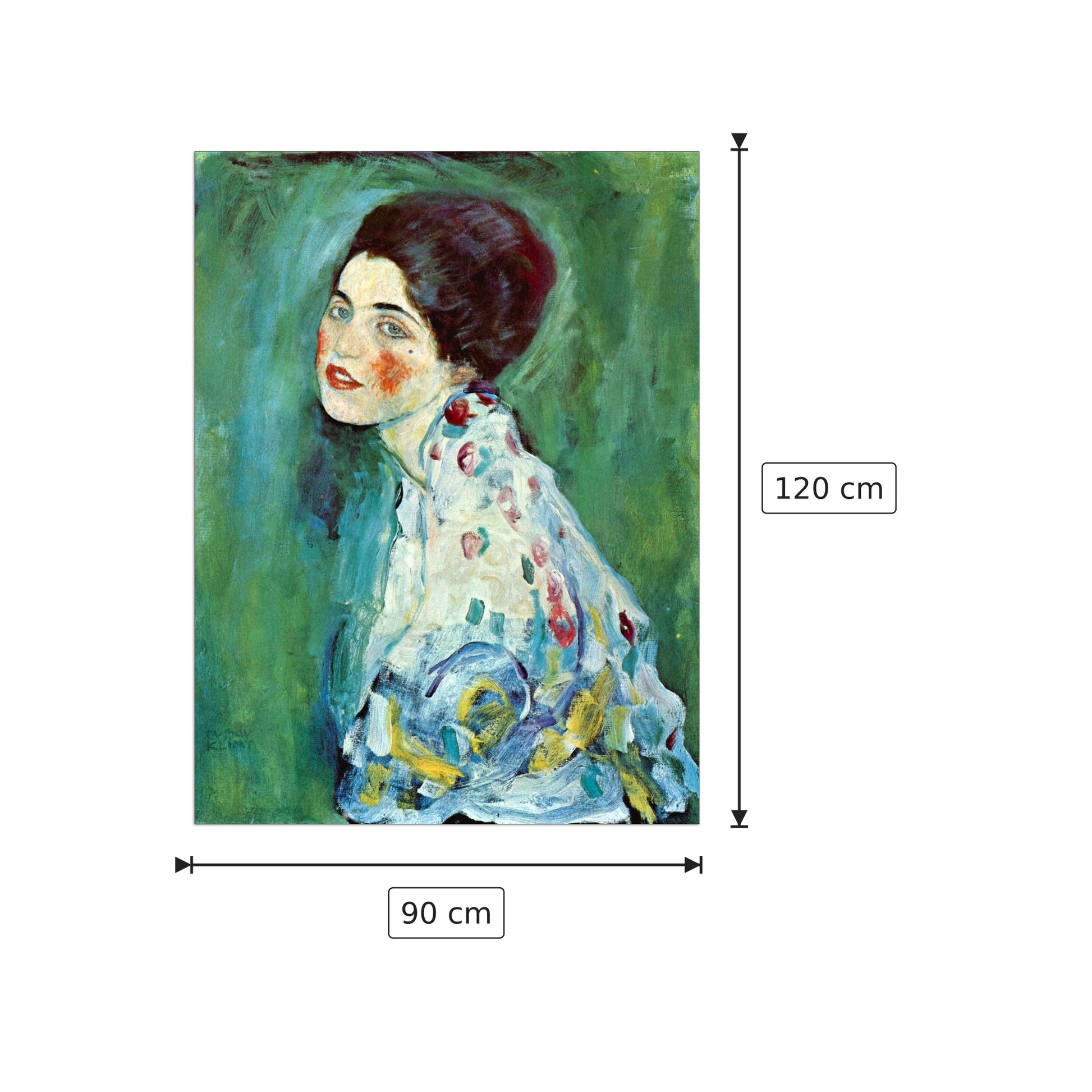 Portrait of a Lady - Klimt Gustav - cm 90x120 - Pannello in MDF