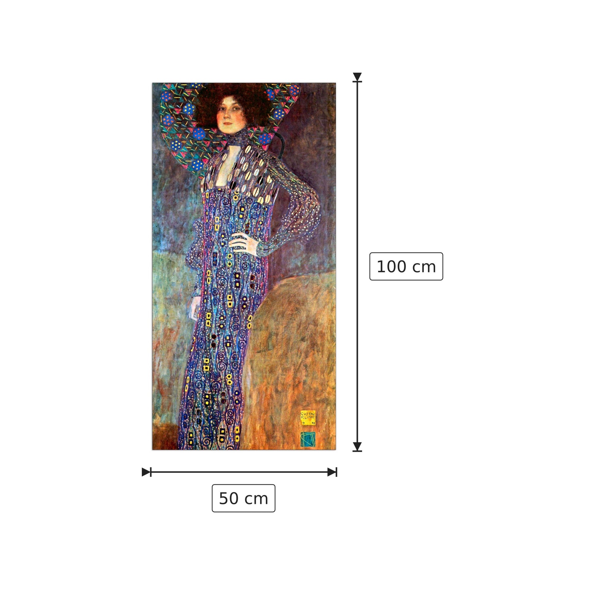 Portrait of Emily Floge - Klimt Gustav - cm 50x100 - Pannello in MDF