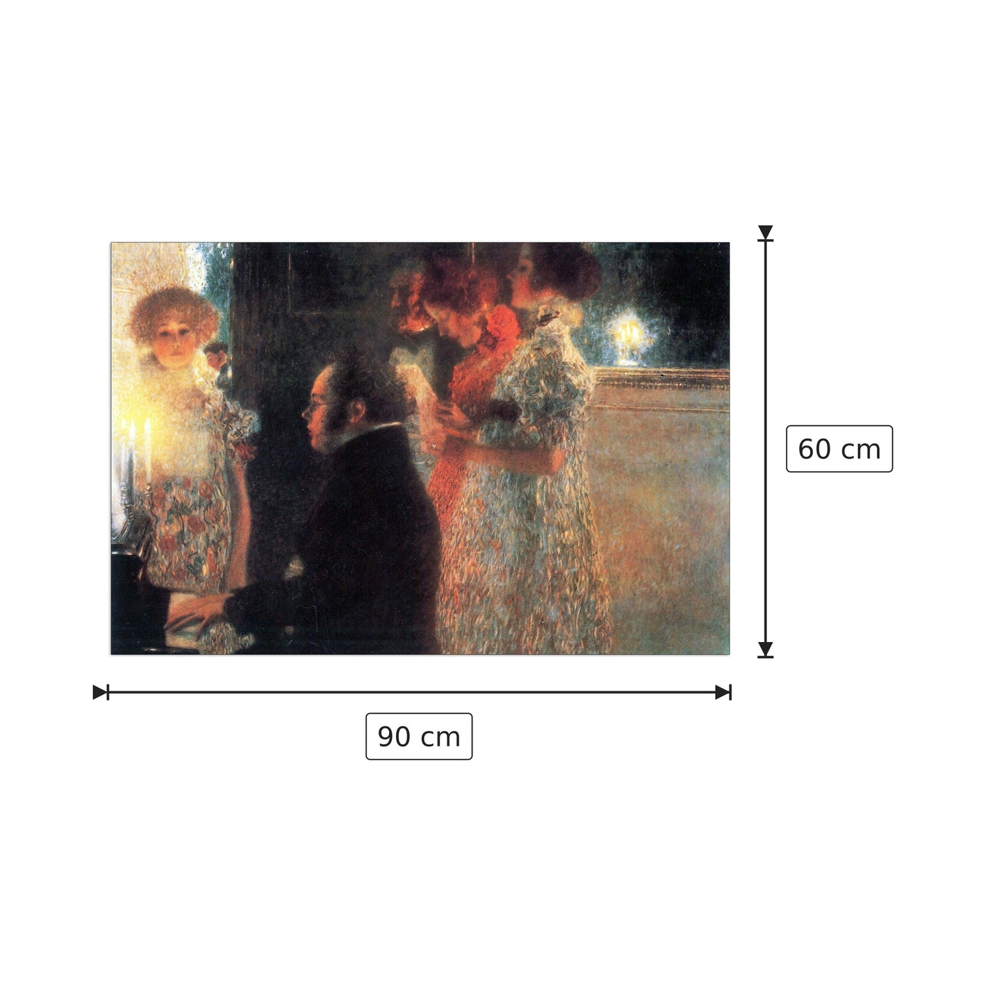 Schubert at the piano - Klimt Gustav - cm 90x60 - Pannello in MDF