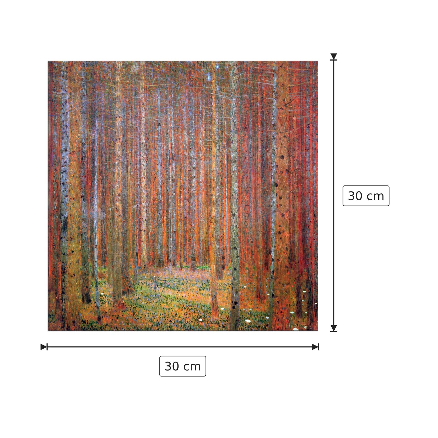 Tannenwald I - Klimt Gustav - cm 30x30 - Pannello in MDF