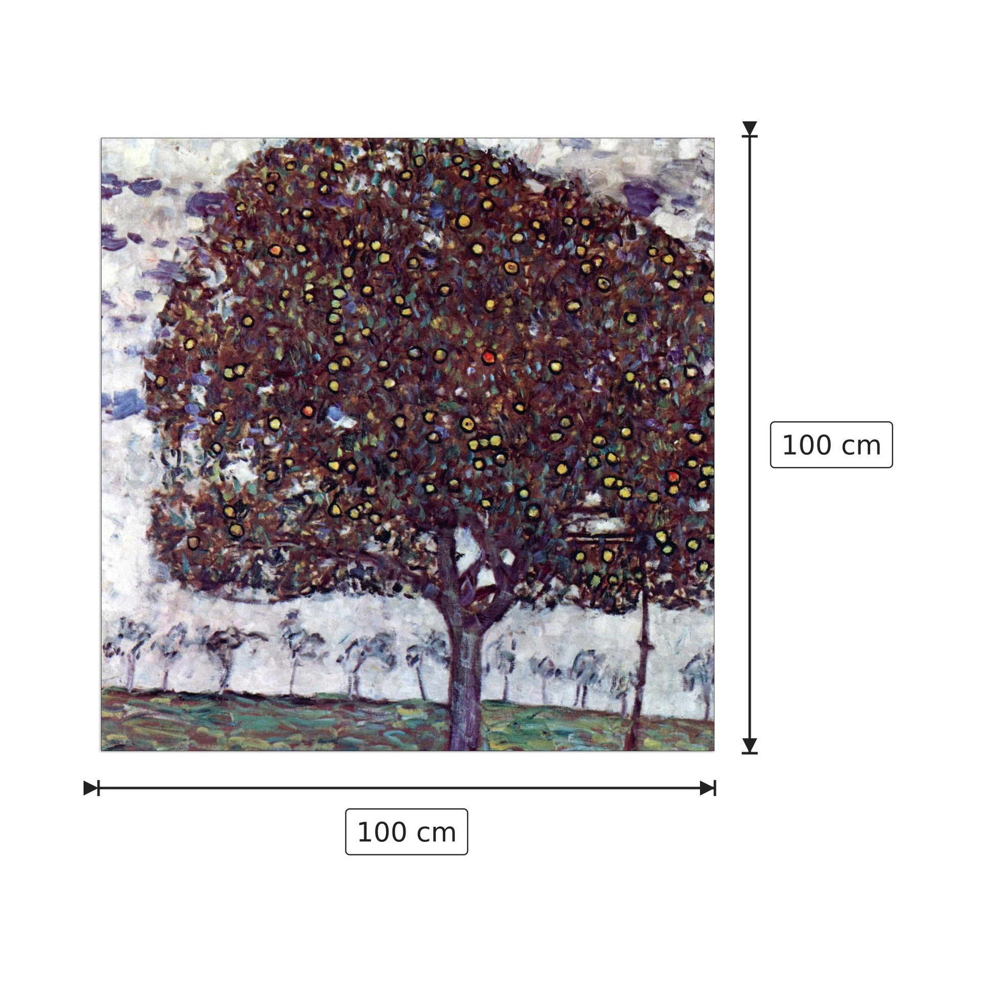 The Apple Tree - Klimt Gustav - cm 100x100 - Pannello in MDF