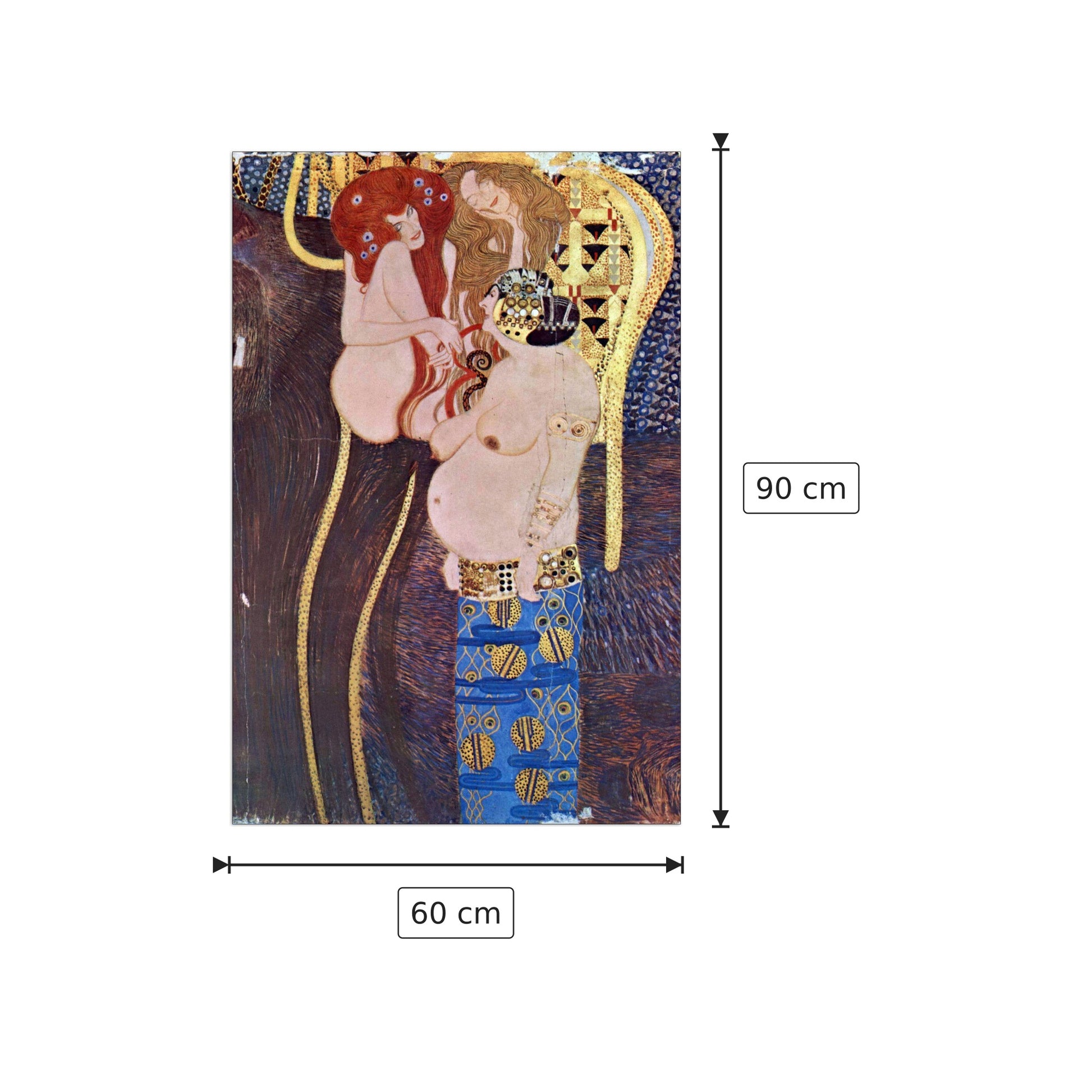 The Beethoven Freize 2 - Klimt Gustav - cm 60x90 - Pannello in MDF