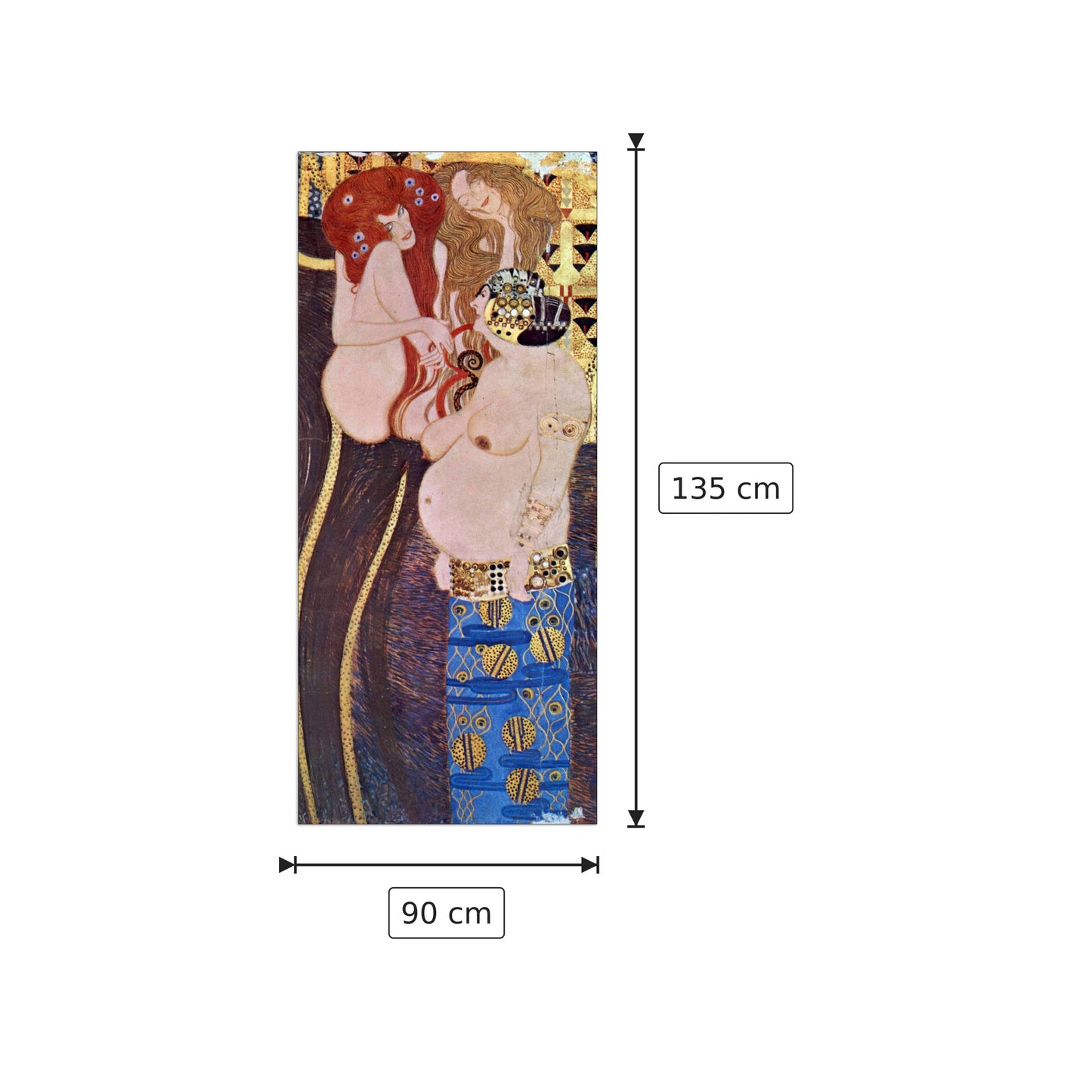 The Beethoven Freize 2 - Klimt Gustav - cm 90x135 - Pannello in MDF