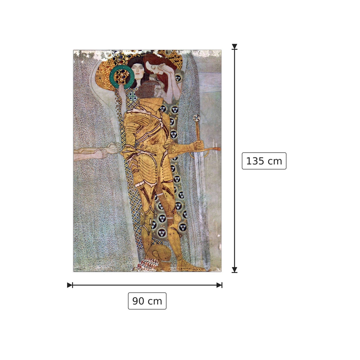 The Beethoven Freize - Klimt Gustav - cm 90x135 - Pannello in MDF