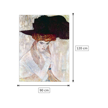 The Black Hat - Klimt Gustav - cm 90x120 - Pannello in MDF