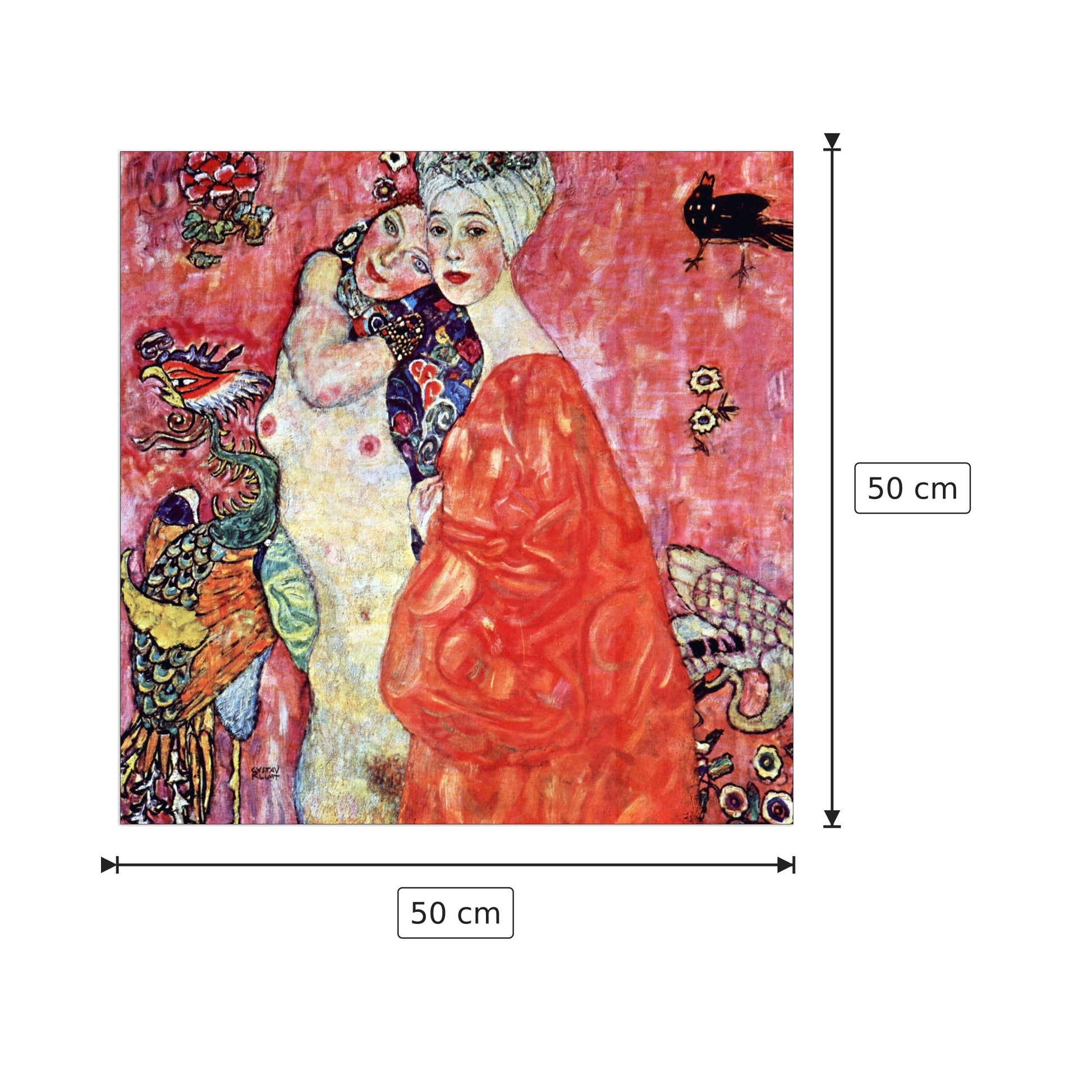 The girlfriends - Klimt Gustav - cm 50x50 - Pannello in MDF