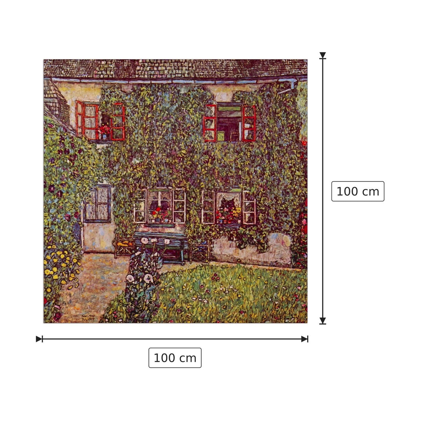 The House of Guard - Klimt Gustav - cm 100x100 - Pannello in MDF