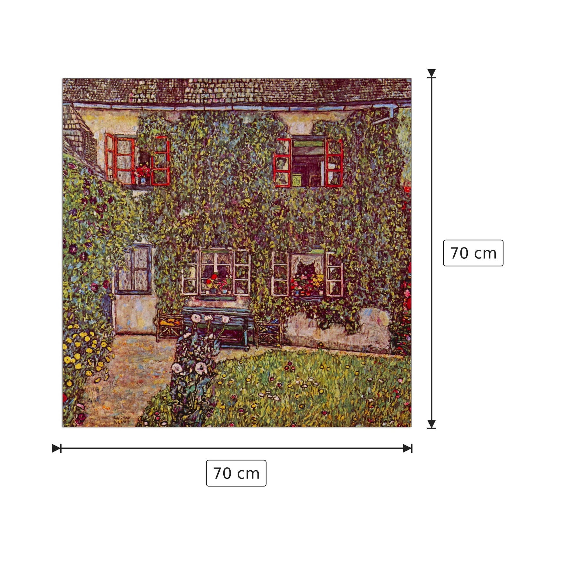 The House of Guard - Klimt Gustav - cm 70x70 - Pannello in MDF