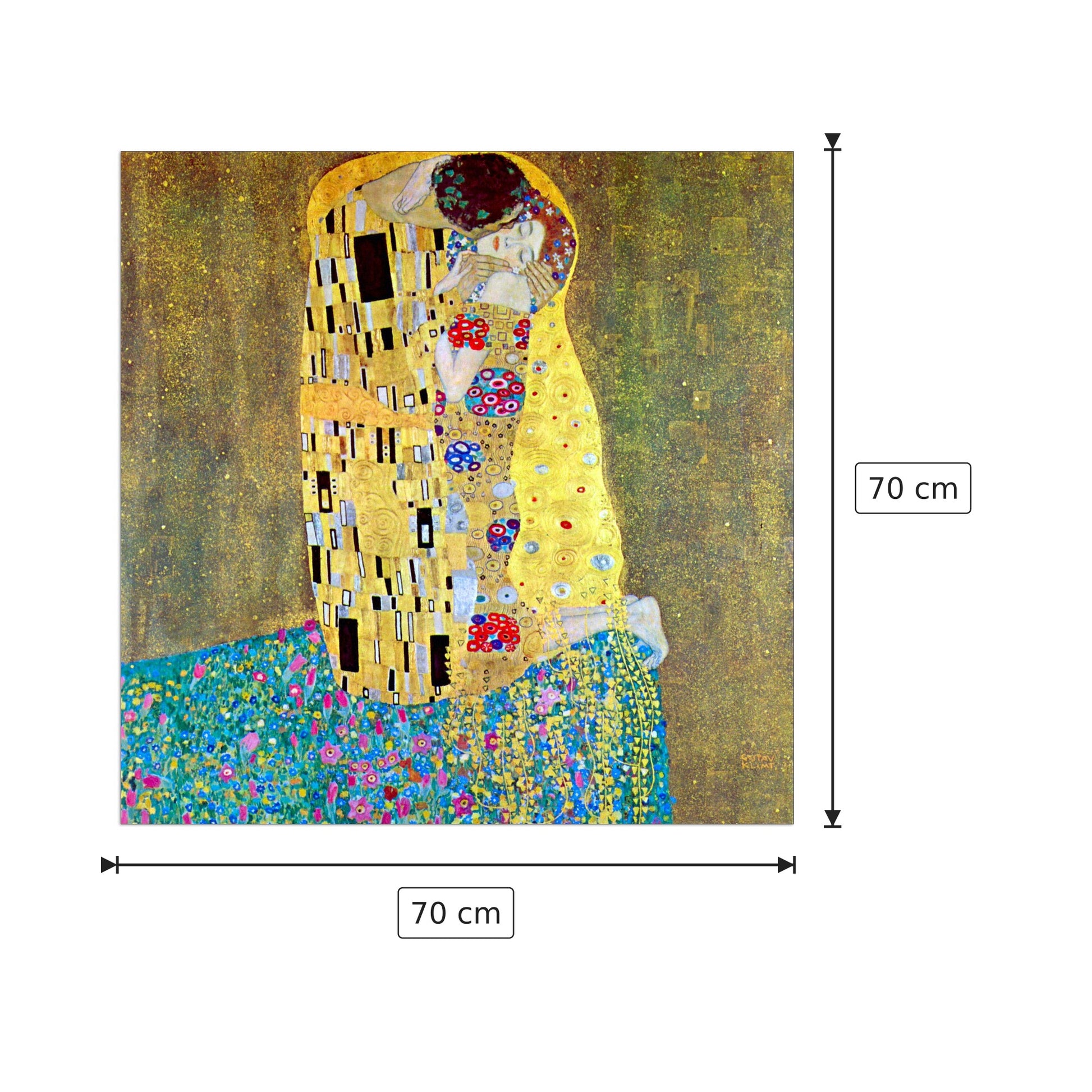 The Kiss 2 - Klimt Gustav - cm 70x70 - Pannello in MDF
