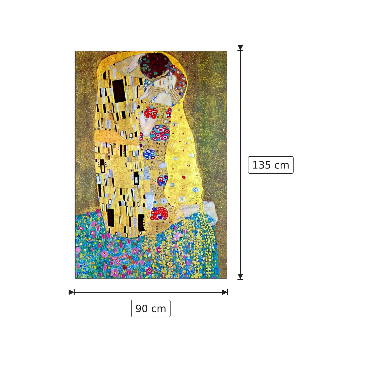 The Kiss 2 - Klimt Gustav - cm 90x135 - Pannello in MDF