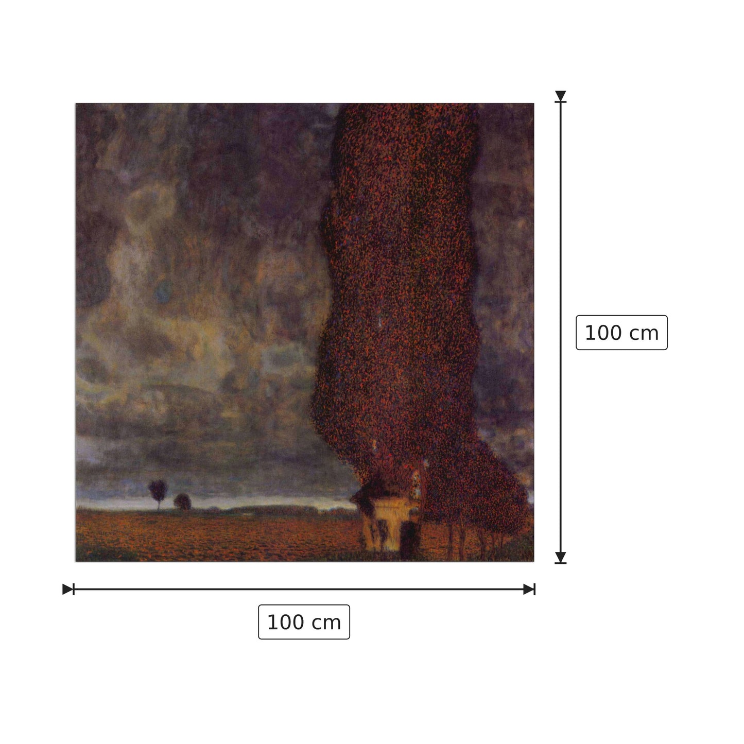 Thunderstorm - Klimt Gustav - cm 100x100 - Pannello in MDF