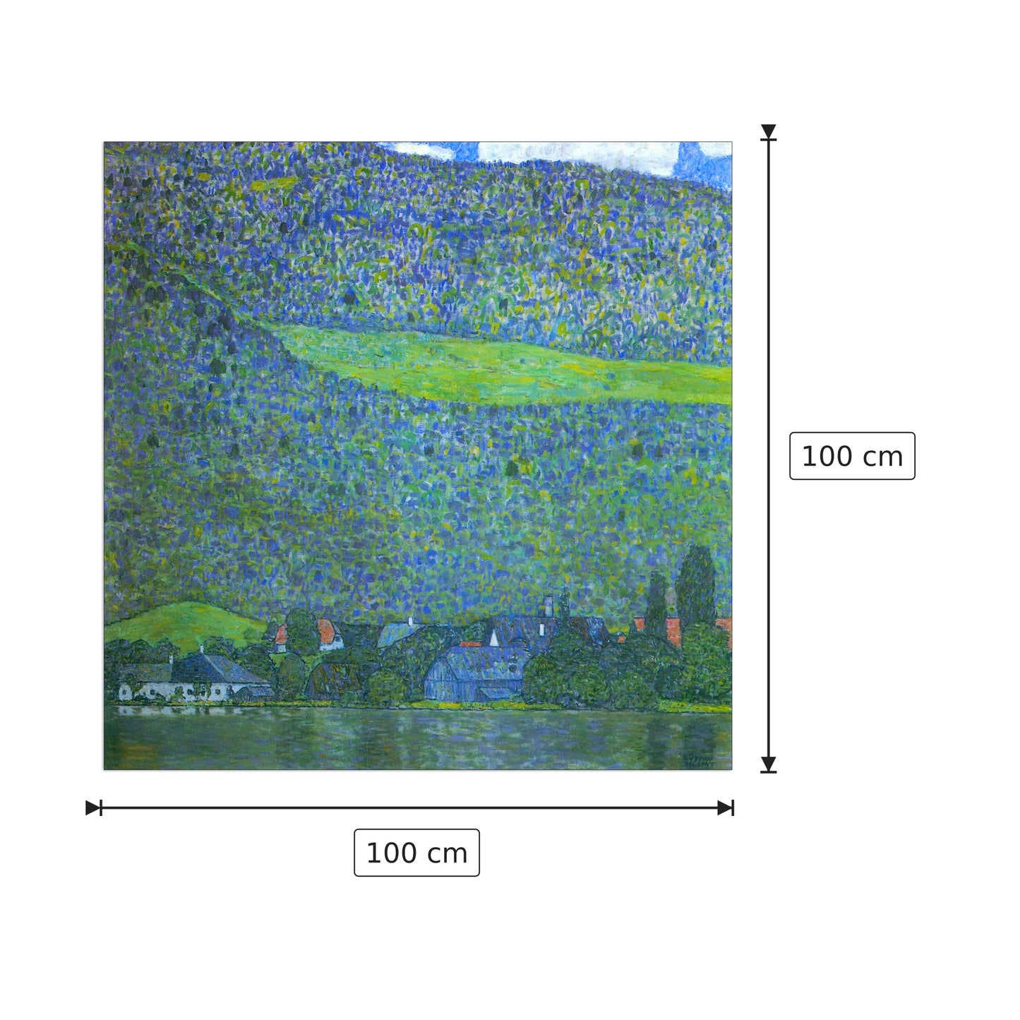 Unterach at the Attersee - Klimt Gustav - cm 100x100 - Pannello in MDF