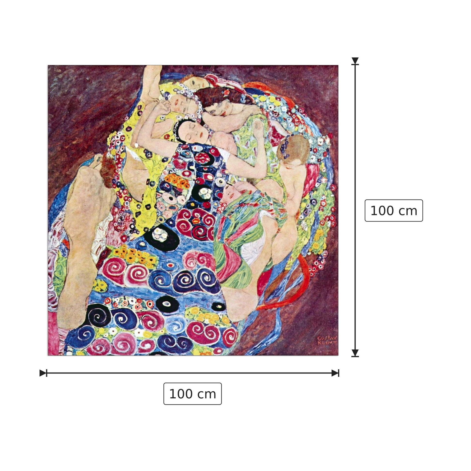 Virgins - Klimt Gustav - cm 100x100 - Pannello in MDF