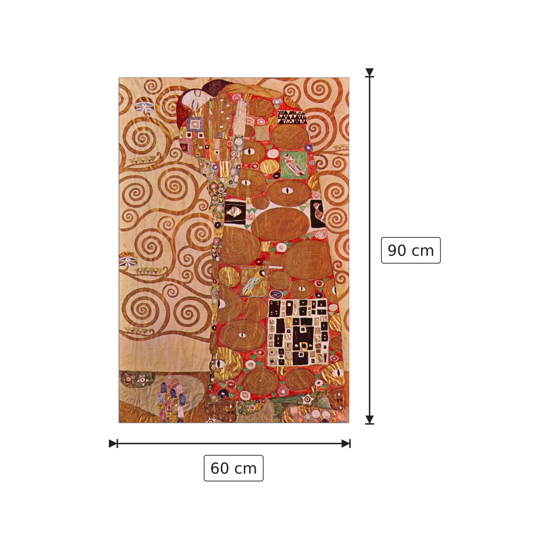 Embrace - Klimt Gustav - cm 60x90 - Pannello in MDF