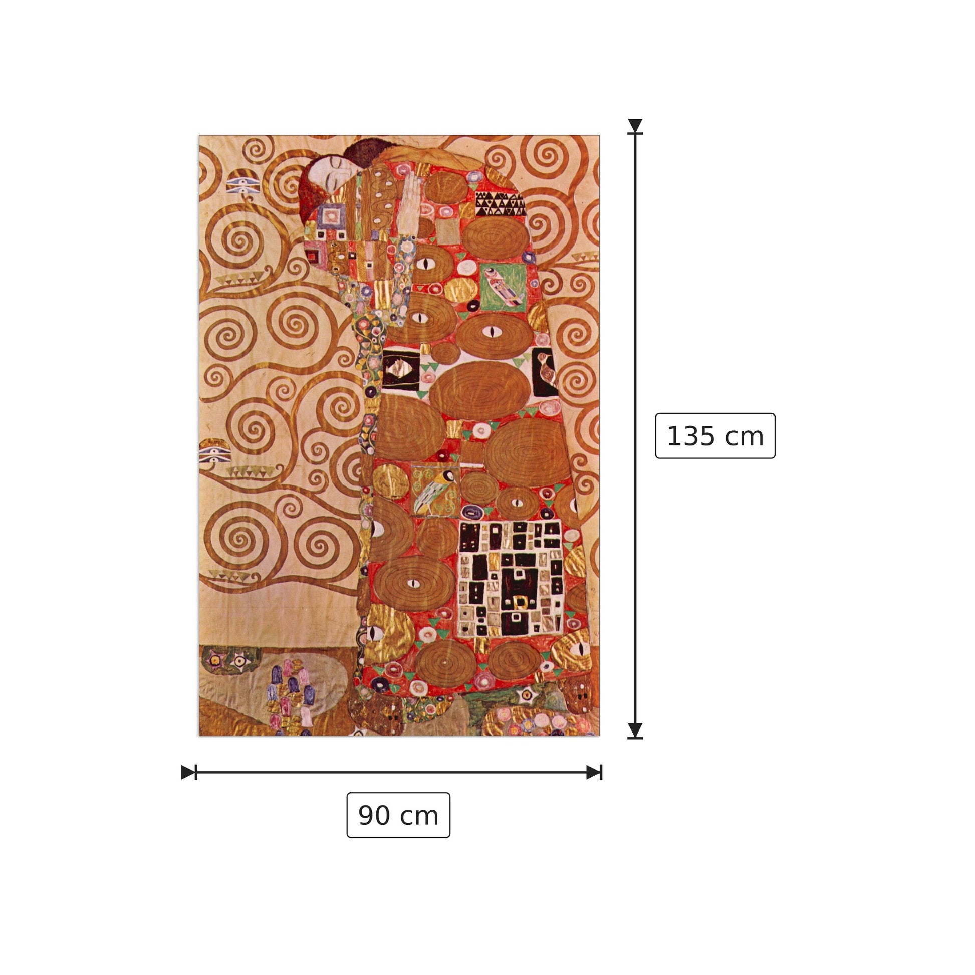 Embrace - Klimt Gustav - cm 90x135 - Pannello in MDF