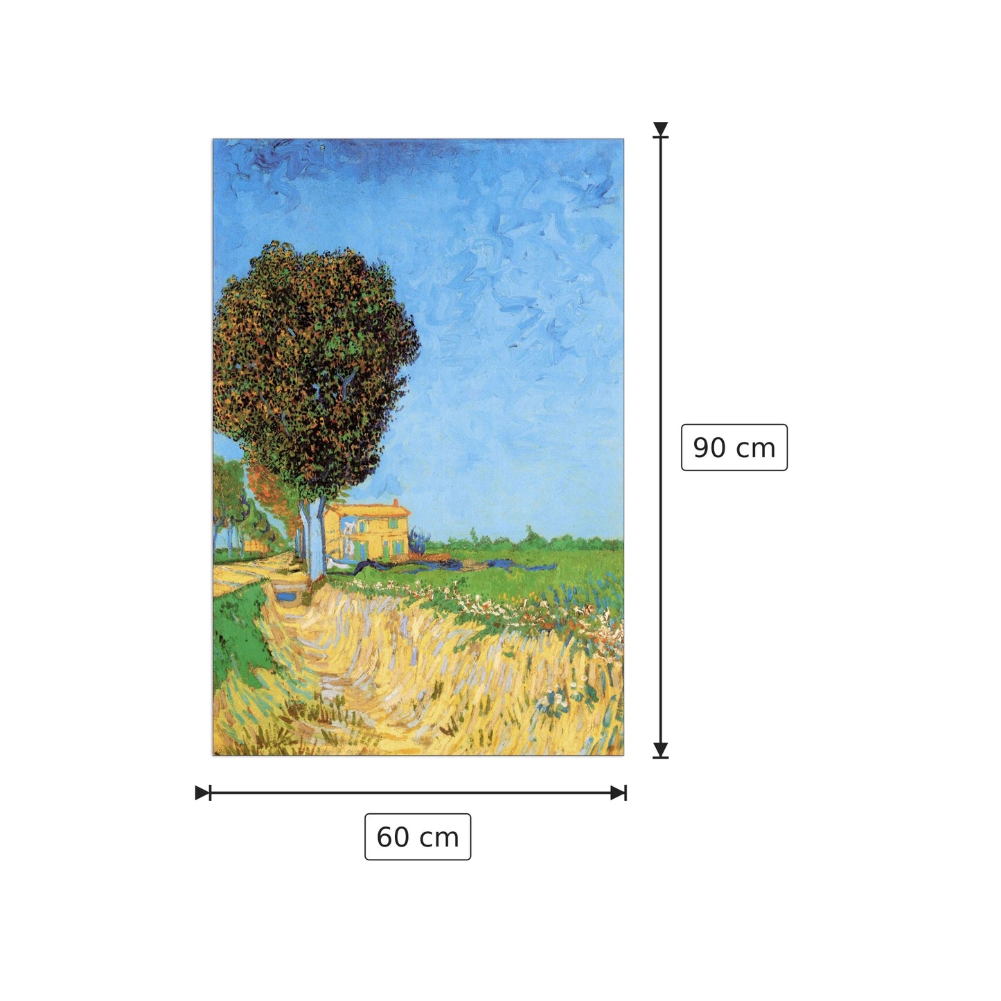 A Lane near Arles - Van Gogh Vincent - cm 60x90 - Pannello in MDF