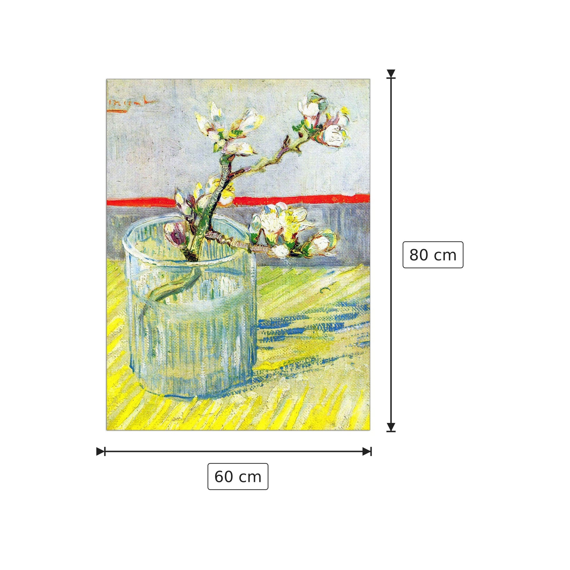Almond Blossom branch - Van Gogh Vincent - cm 60x80 - Pannello in MDF