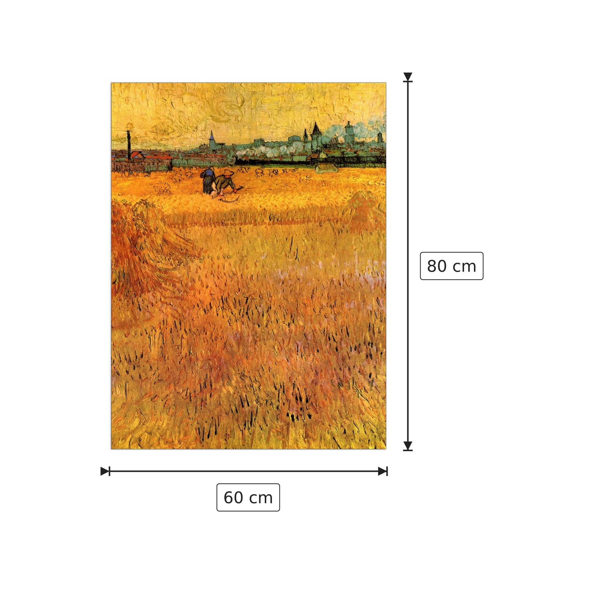 Arles View from the Wheat Fields - Van Gogh Vincent - cm 60x80 - Pannello in MDF