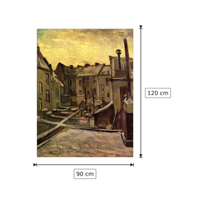Backyards of Old Houses in Antwerp in the Snow - Van Gogh Vincent - cm 90x120 - Pannello in MDF