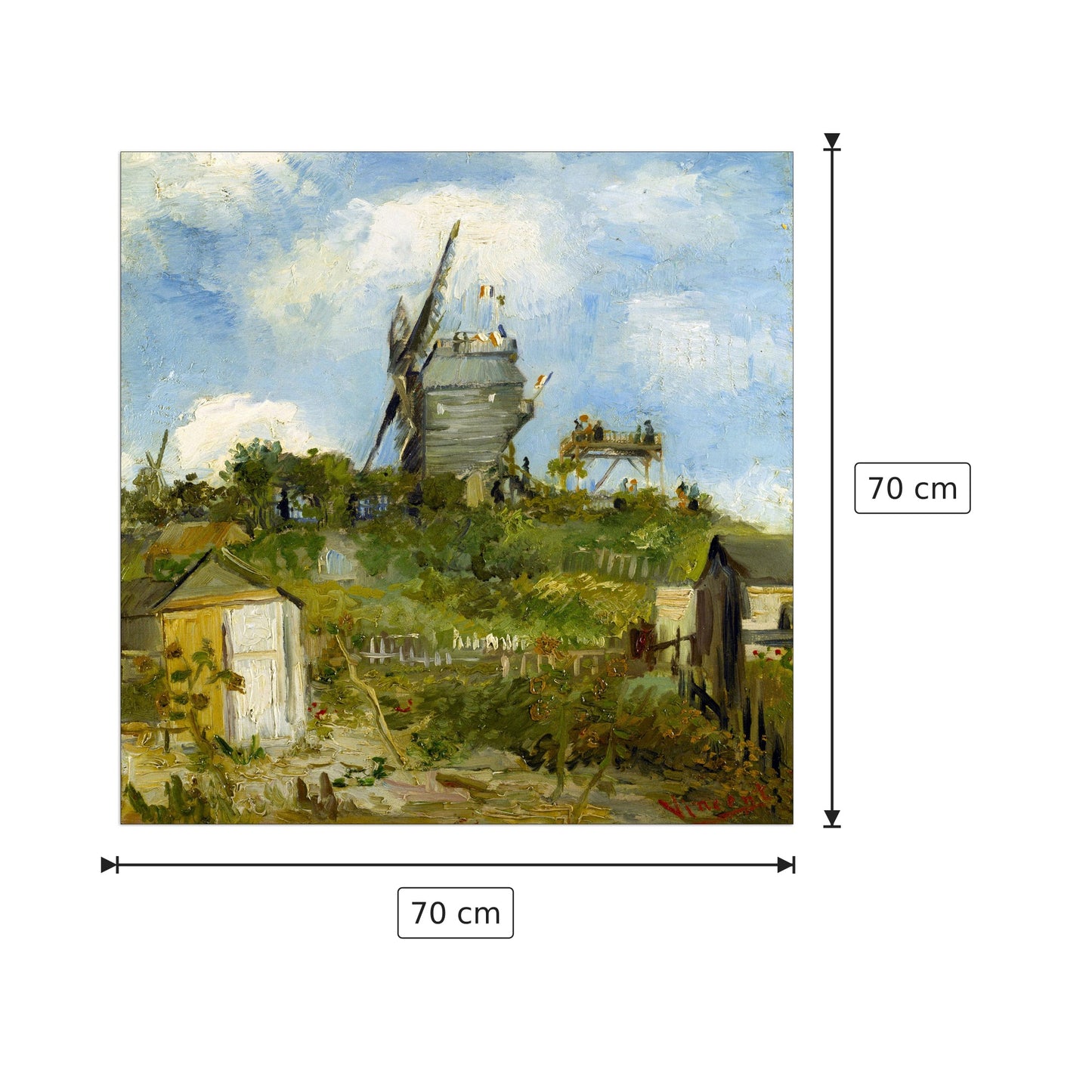Blut Fin Windmill - Van Gogh Vincent - cm 70x70 - Pannello in MDF