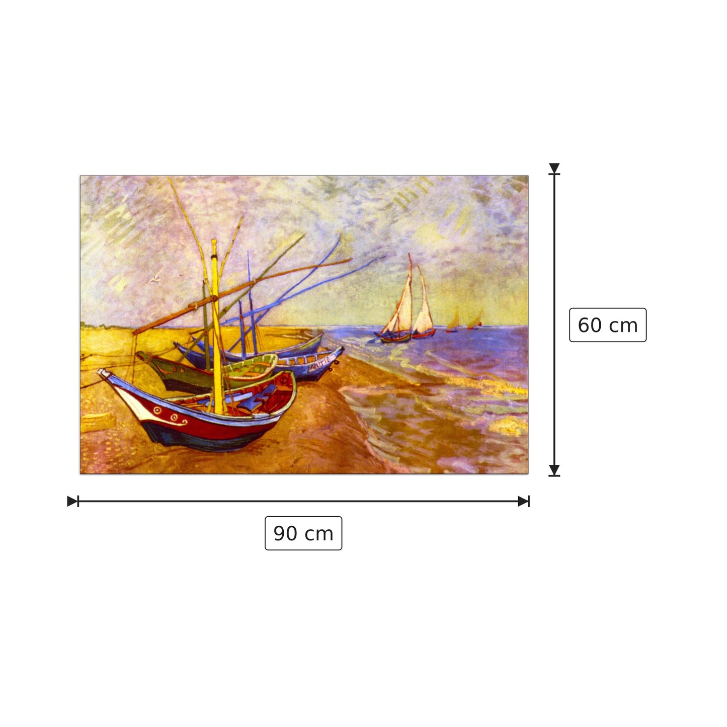 Boats of Saintes-Maries - Van Gogh Vincent - cm 90x60 - Pannello in MDF