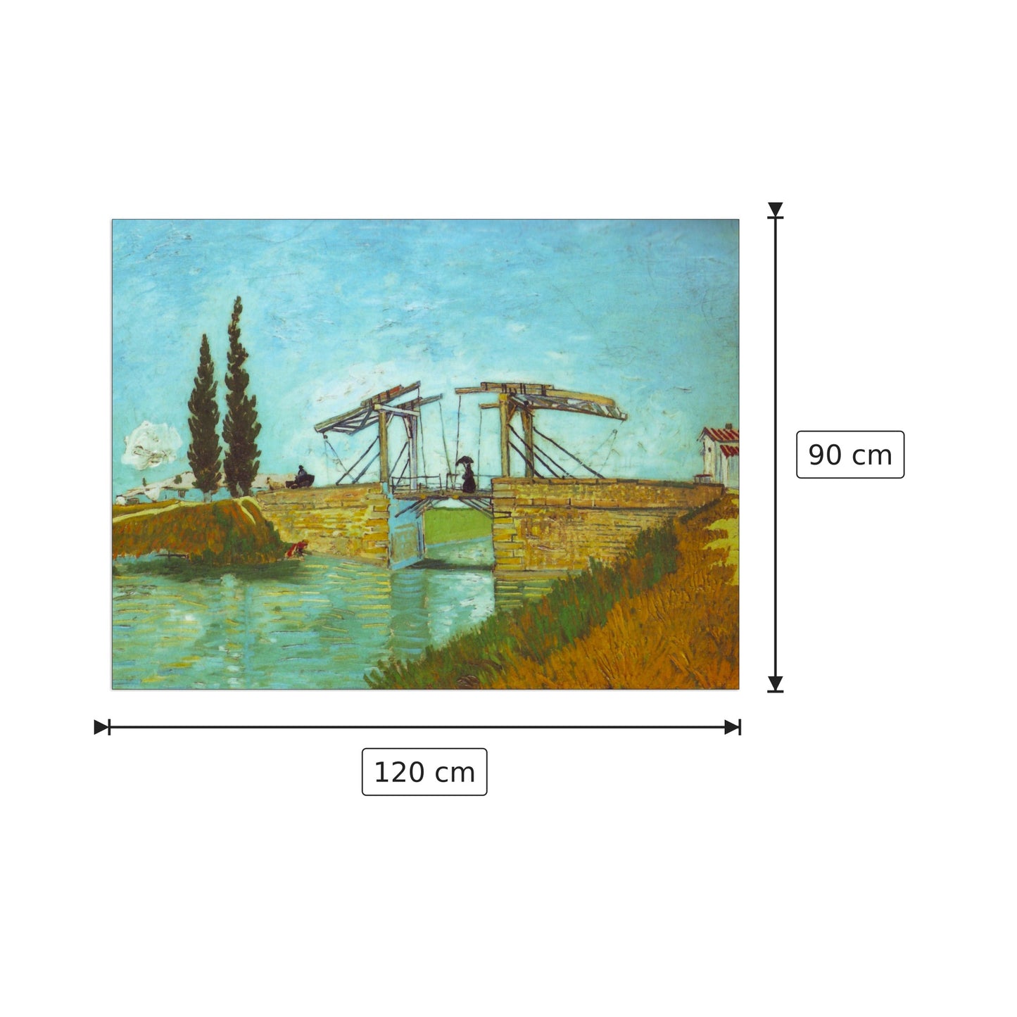 Bridge at Arles - Van Gogh Vincent - cm 120x90 - Pannello in MDF