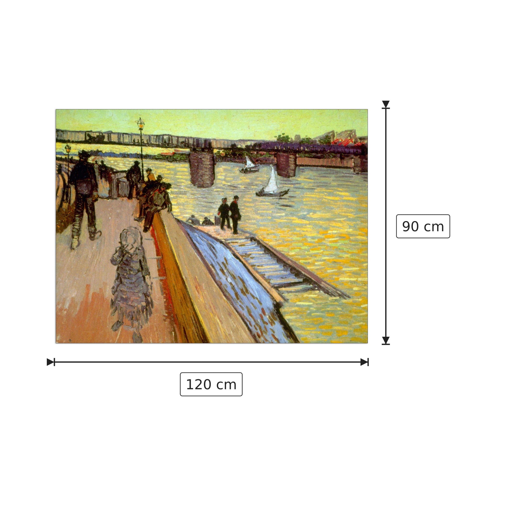 Bridge - Van Gogh Vincent - cm 120x90 - Pannello in MDF