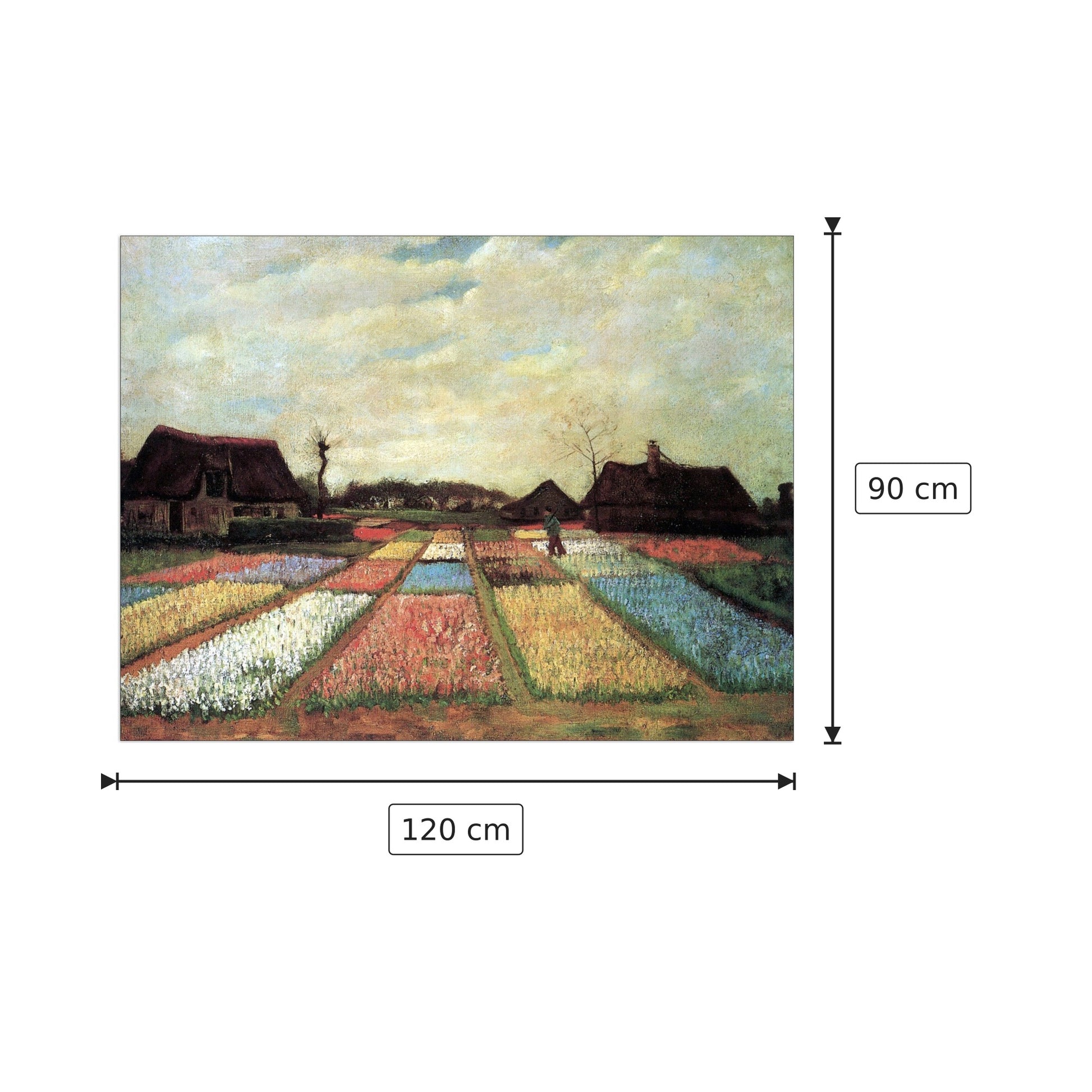 Bulb Fields - Van Gogh Vincent - cm 120x90 - Pannello in MDF