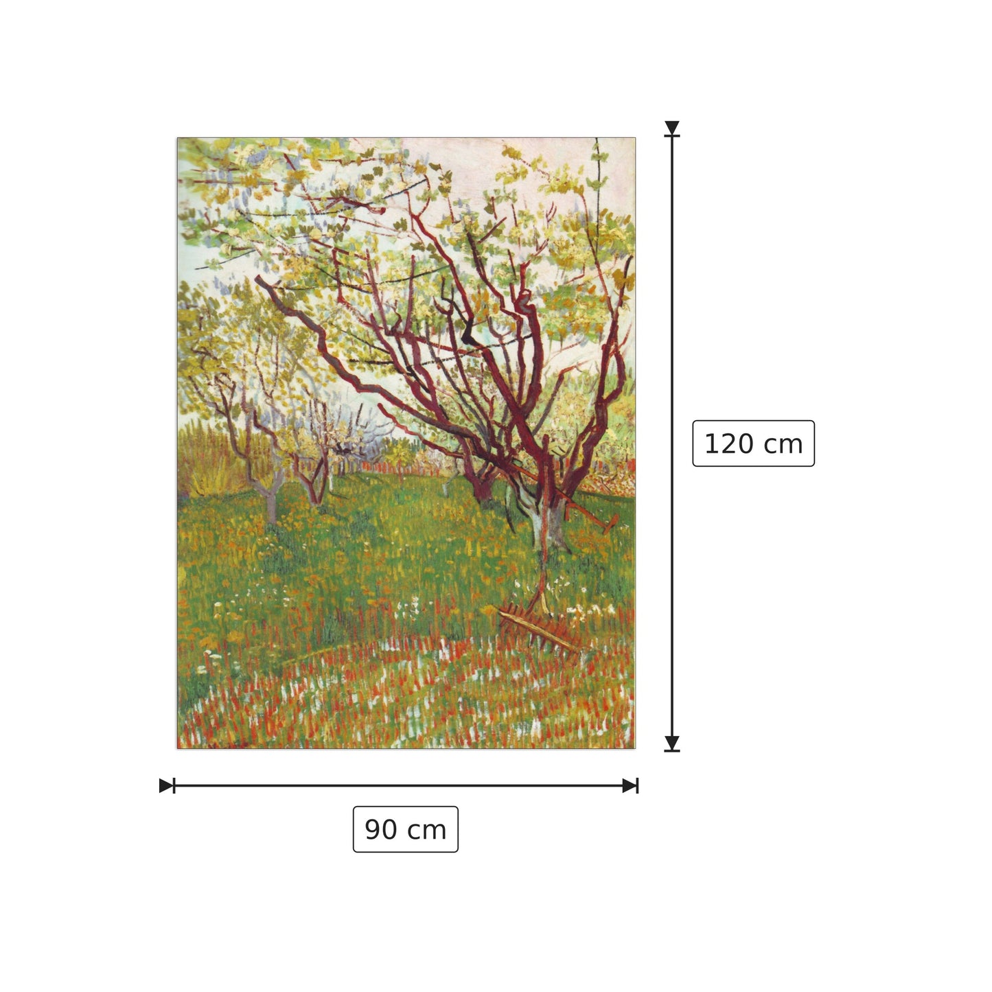 Cherry Tree by Van Gogh - Van Gogh Vincent - cm 90x120 - Pannello in MDF