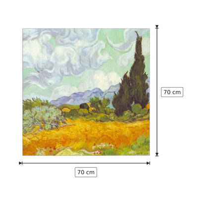Cornfield with Cyprusses - Van Gogh Vincent - cm 70x70 - Pannello in MDF