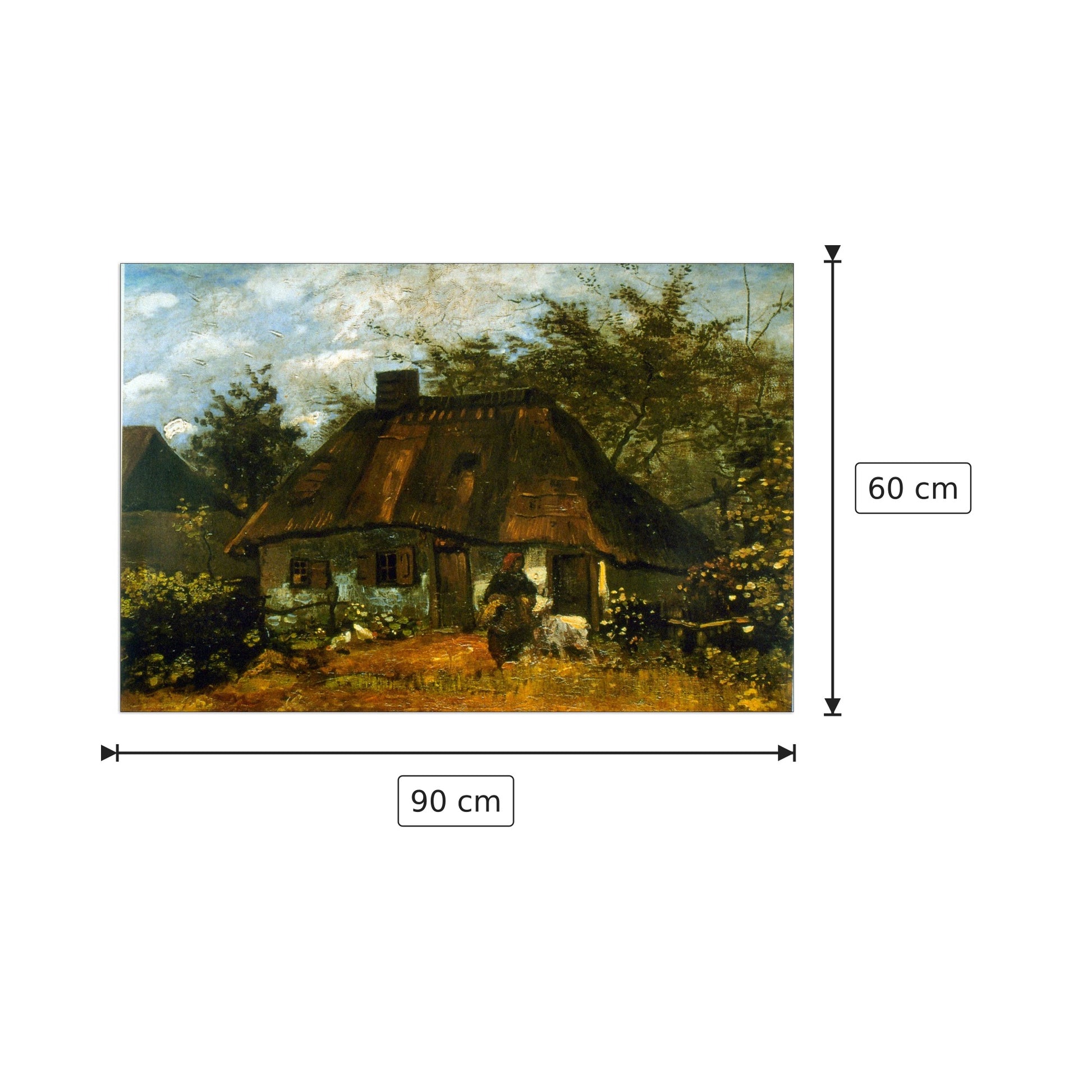 Cottage - Van Gogh Vincent - cm 90x60 - Pannello in MDF
