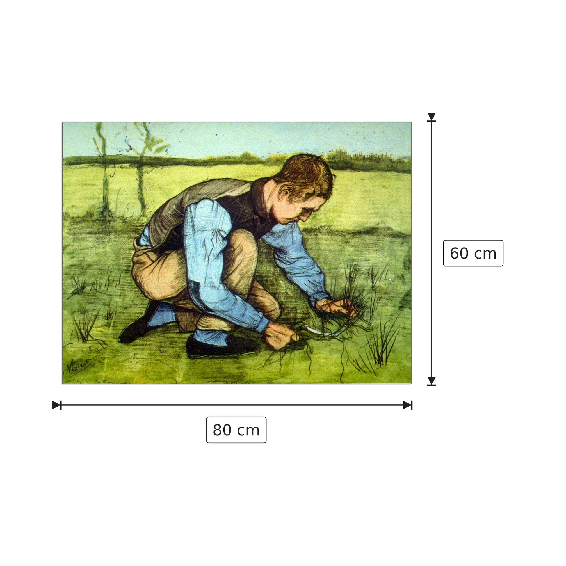 Cutting Grass - Van Gogh Vincent - cm 80x60 - Pannello in MDF