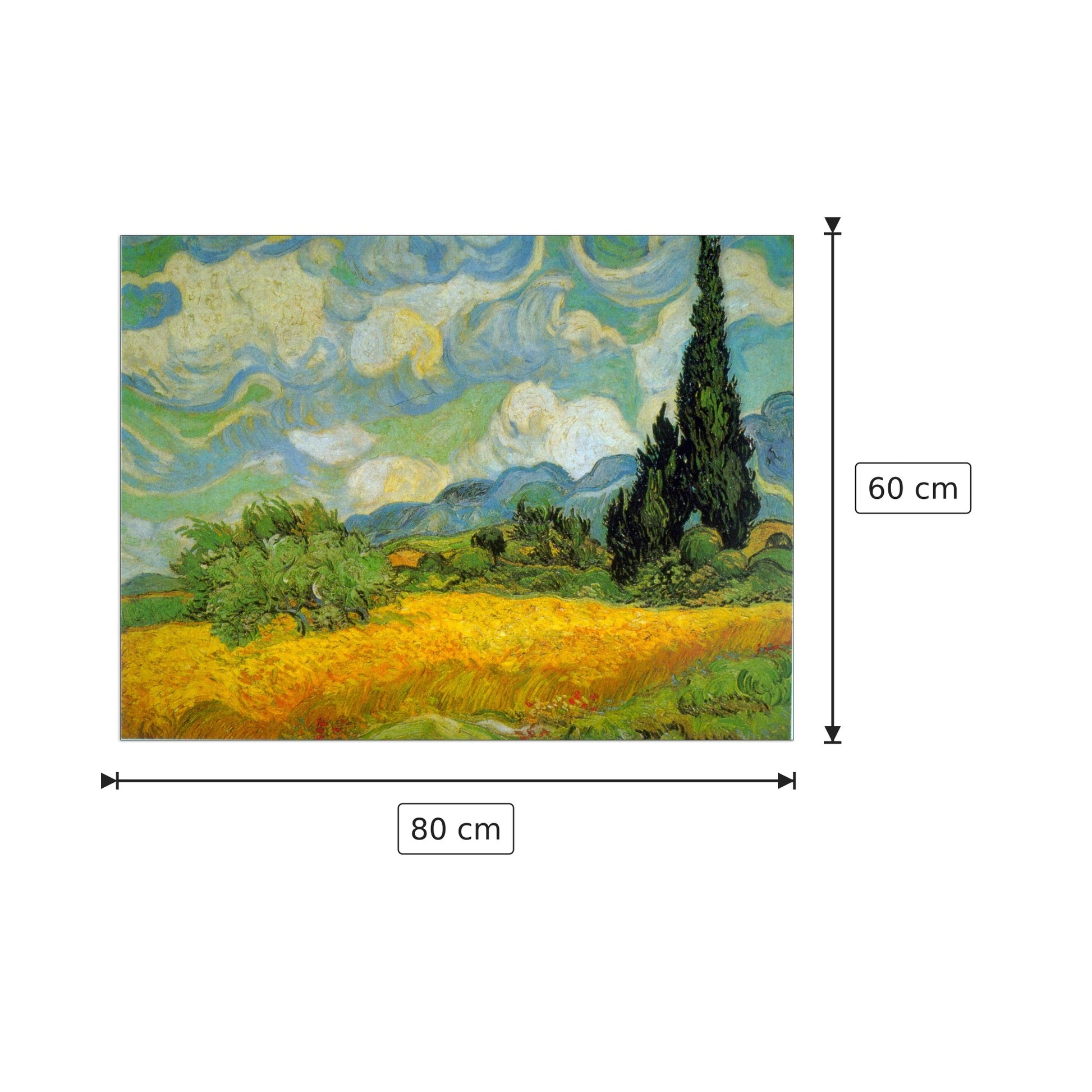 Cypresses - Van Gogh Vincent - cm 80x60 - Pannello in MDF
