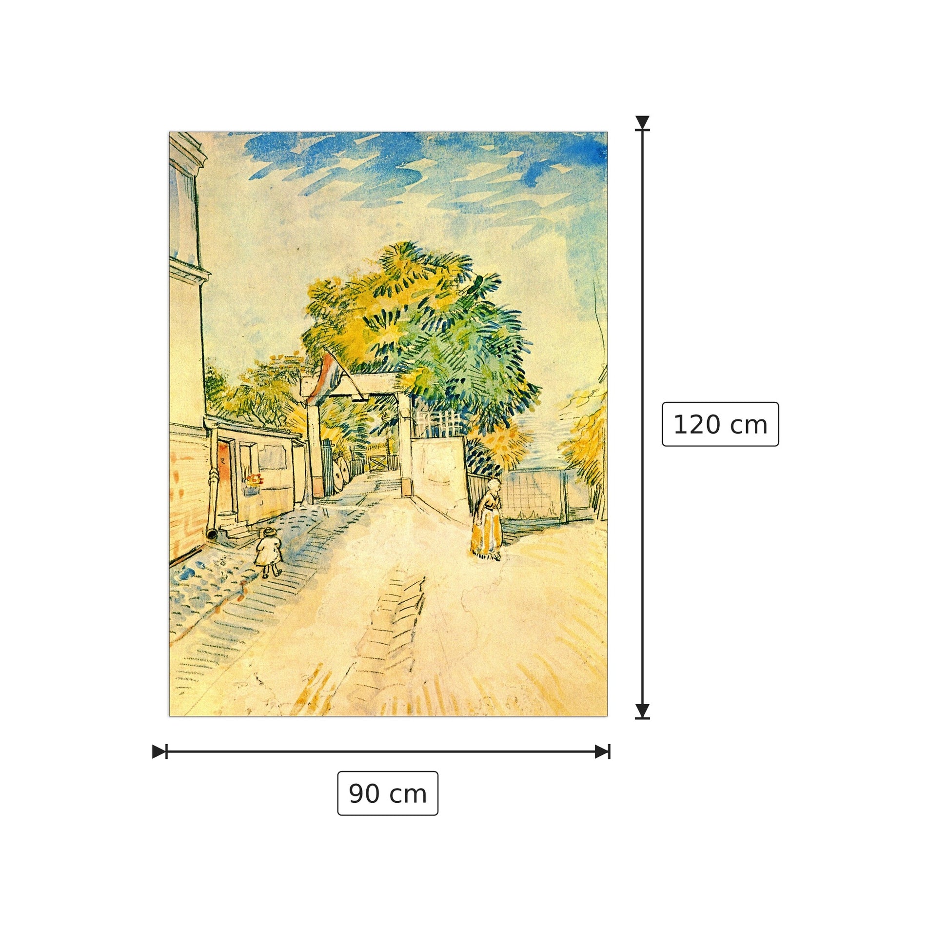 Entrance to the Moulin de la Galette - Van Gogh Vincent - cm 90x120 - Pannello in MDF