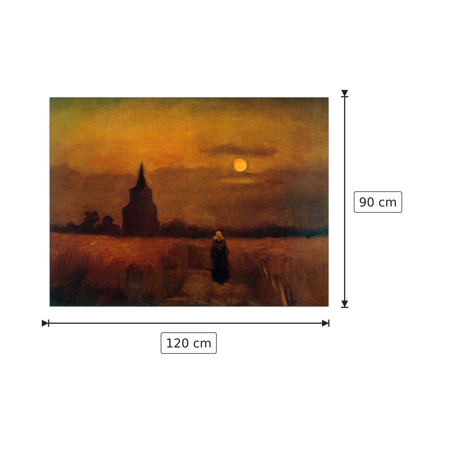 Fields - Van Gogh Vincent - cm 120x90 - Pannello in MDF