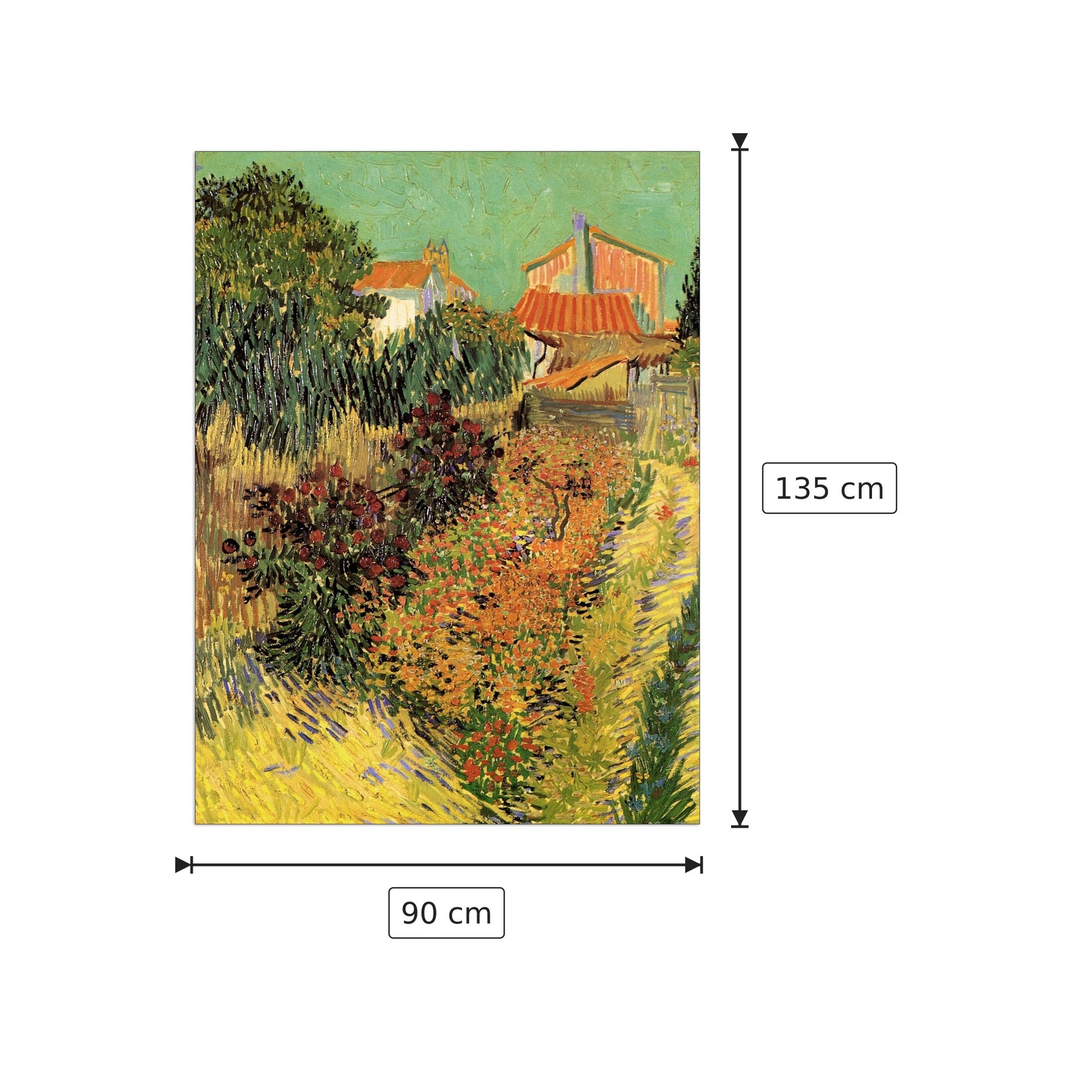 Garden Behind - Van Gogh Vincent - cm 90x135 - Pannello in MDF