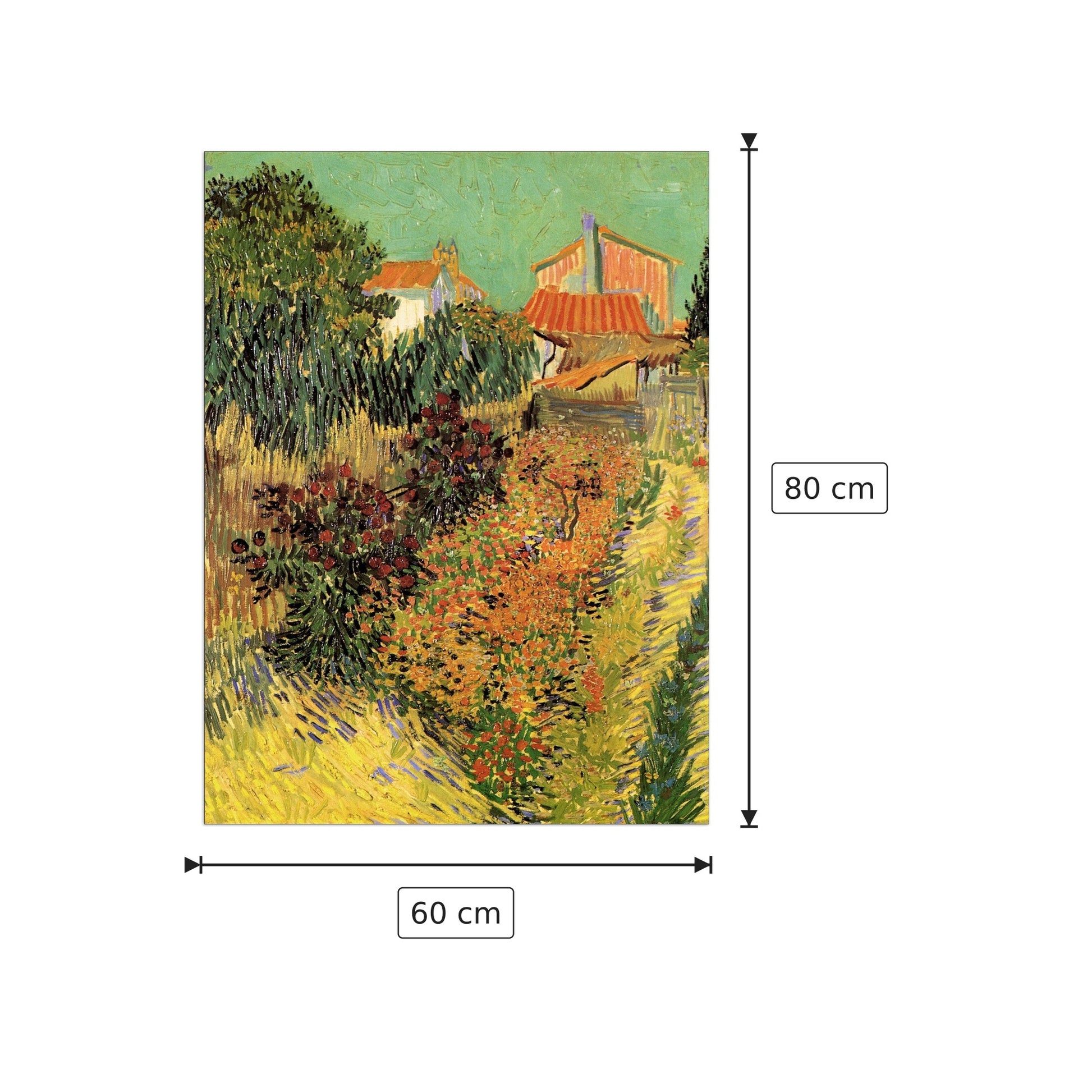 Garden Behind - Van Gogh Vincent - cm 60x80 - Pannello in MDF