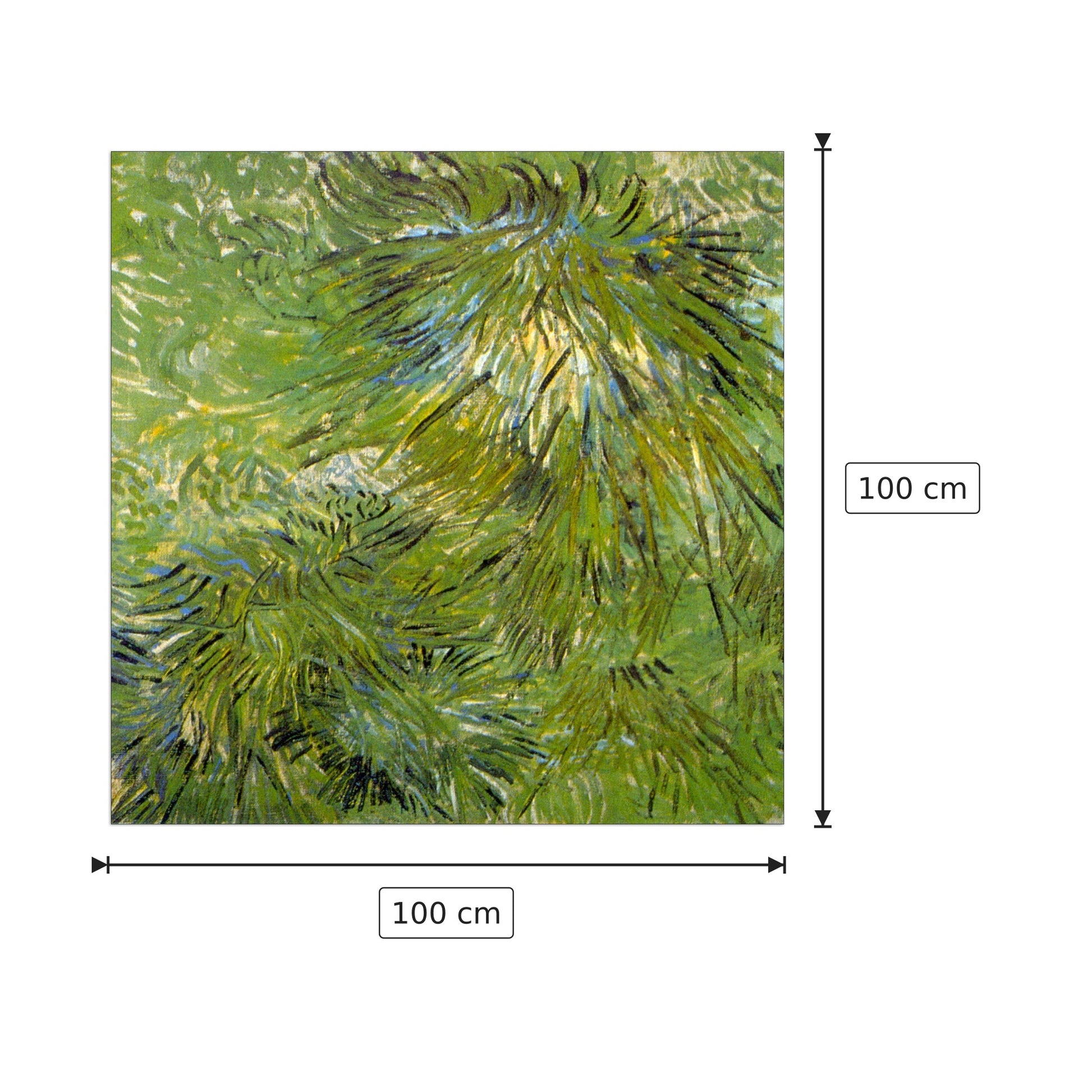 Grass - Van Gogh Vincent - cm 100x100 - Pannello in MDF