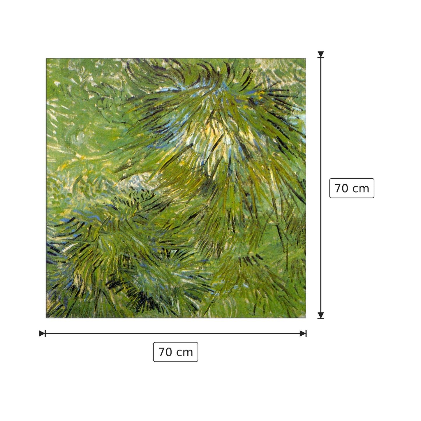 Grass - Van Gogh Vincent - cm 70x70 - Pannello in MDF